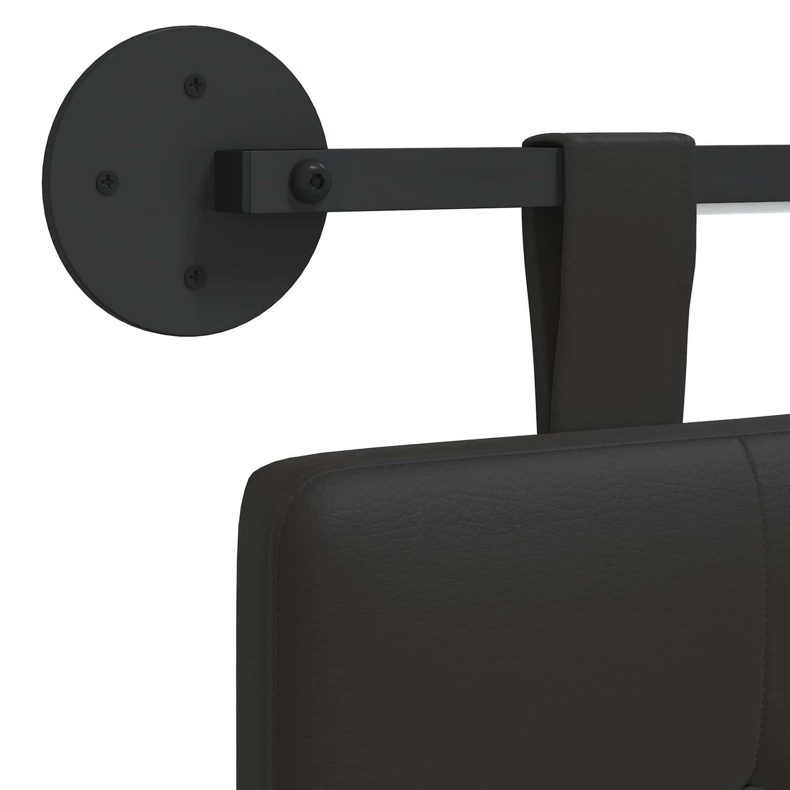 Tête de lit suspendue Avec lumière LED Noir Simili cuir - XIOS