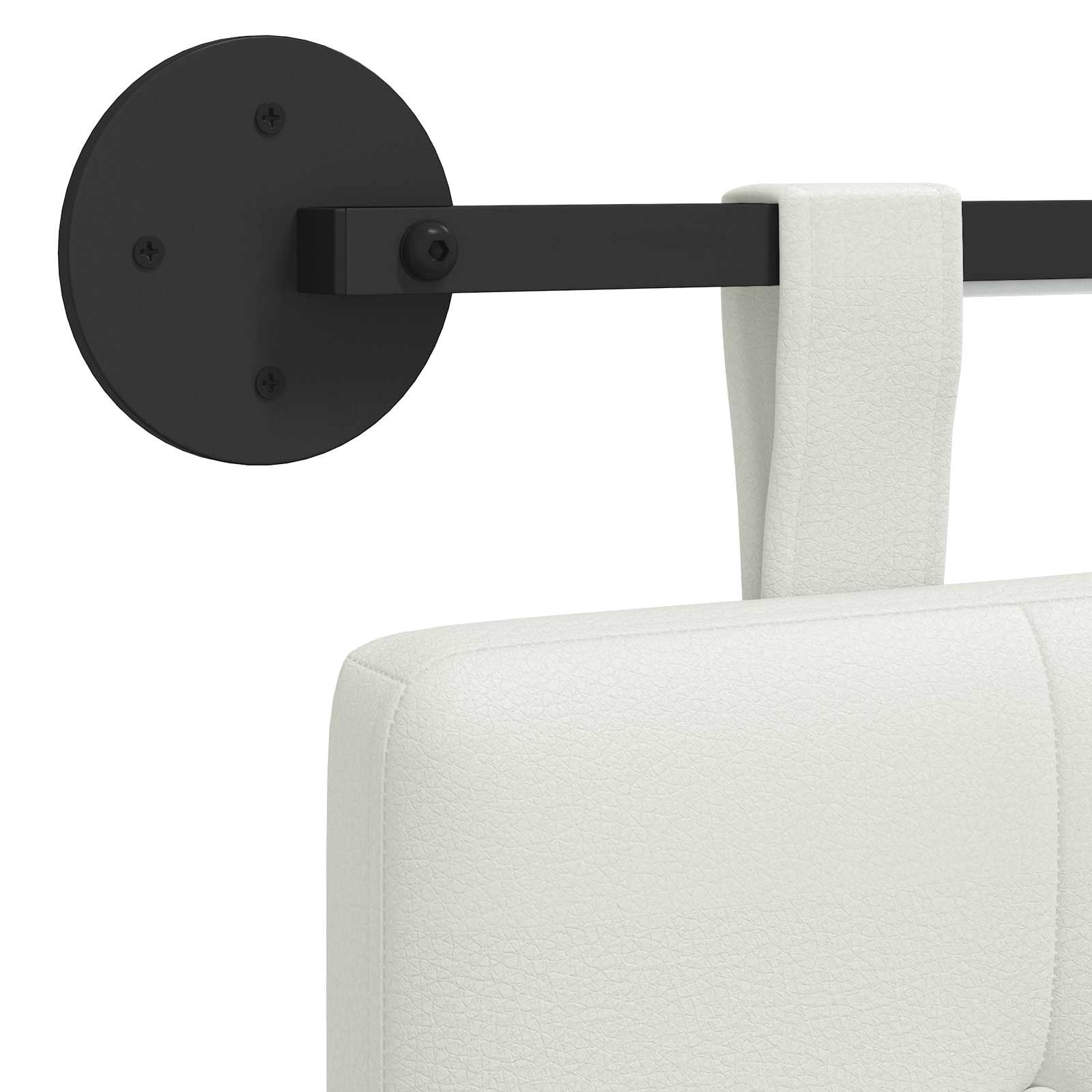 Tête de lit suspendue Avec lumière LED Blanc Simili cuir - XIOS