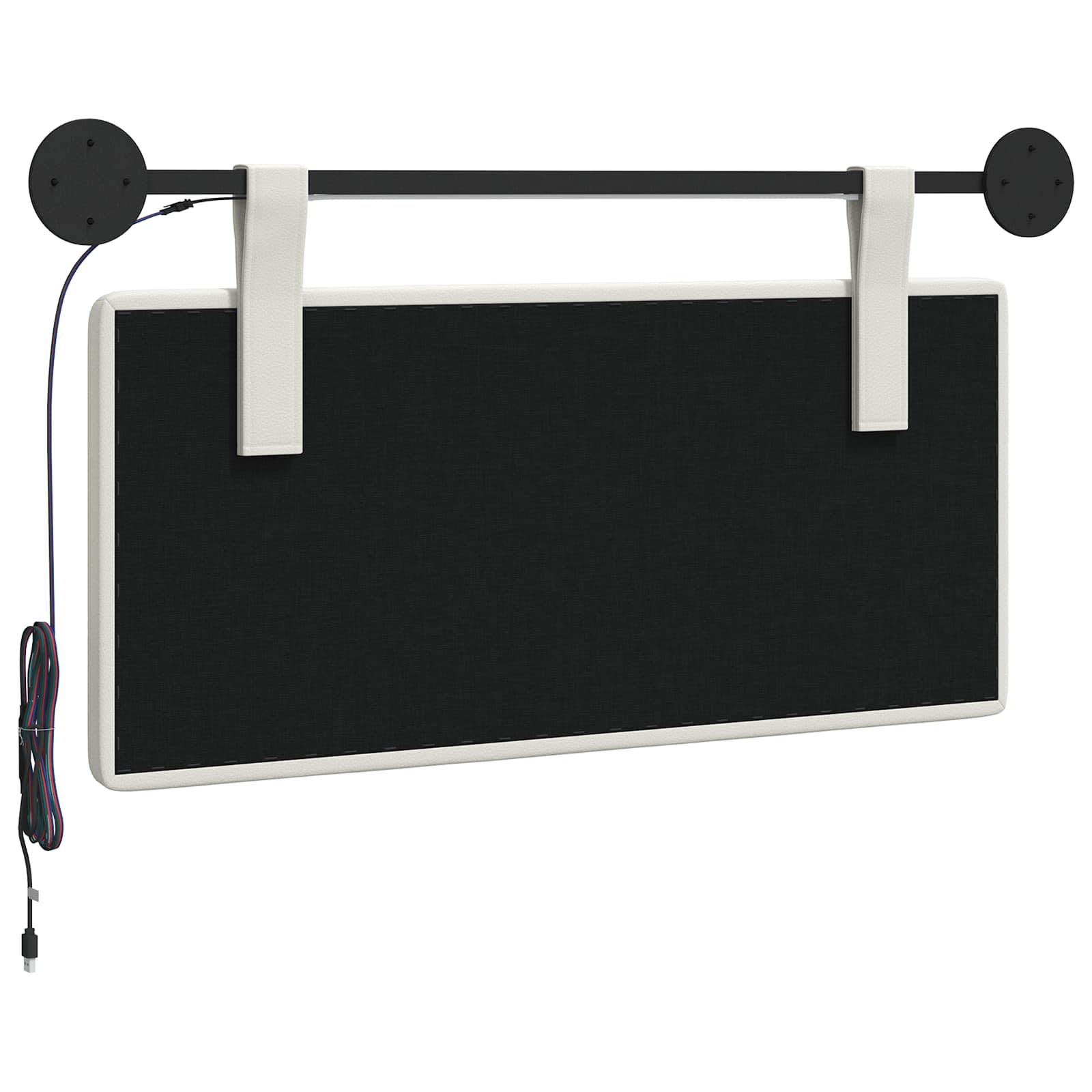 Tête de lit suspendue Avec lumière LED Blanc Simili cuir - XIOS