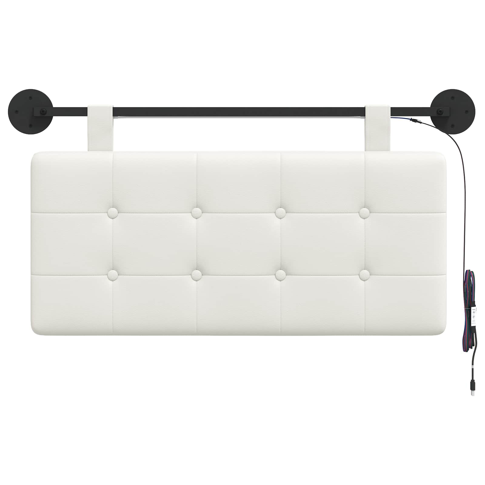 Tête de lit suspendue Avec lumière LED Blanc Simili cuir - XIOS