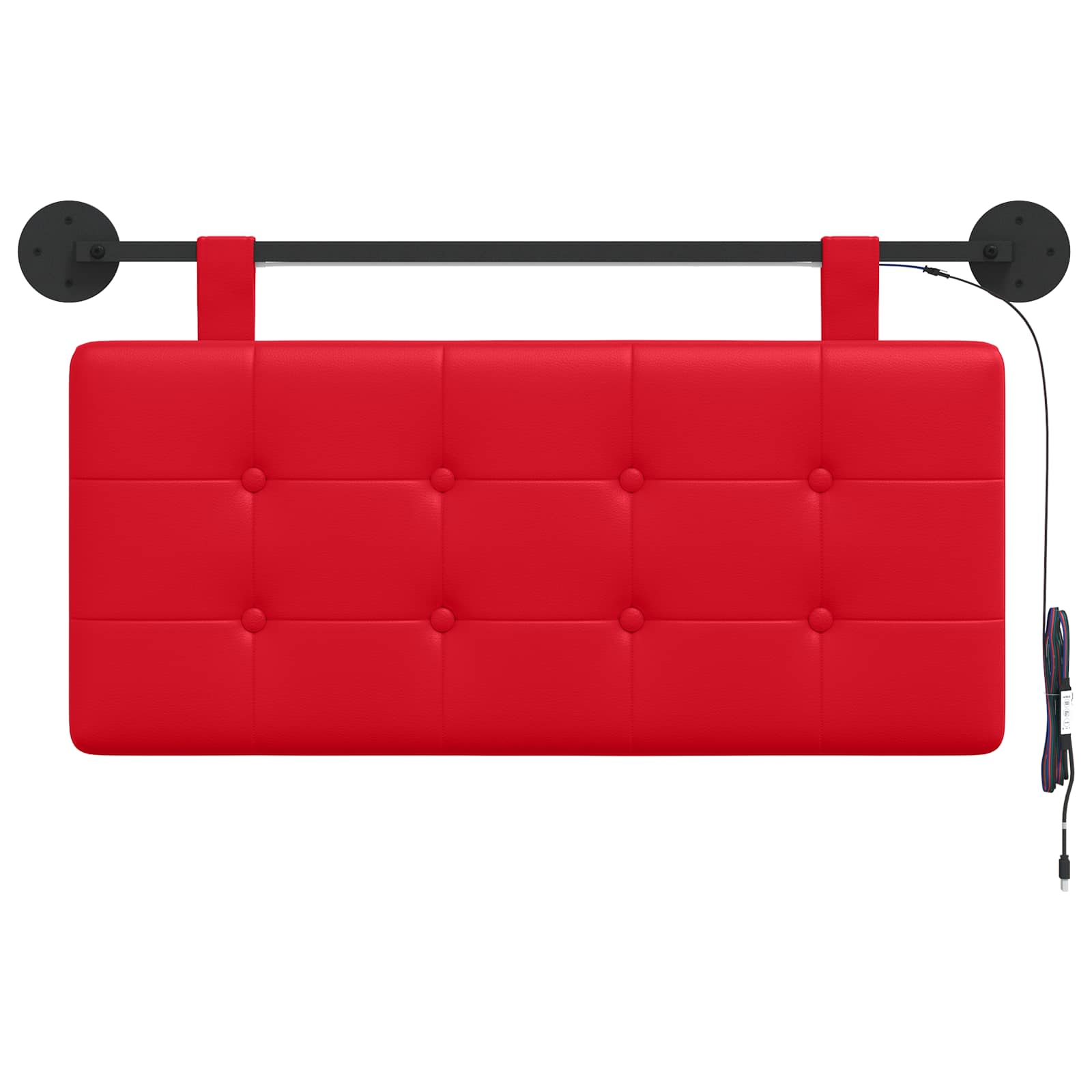 Tête de lit suspendue Avec lumière LED Rouge Simili cuir - XIOS