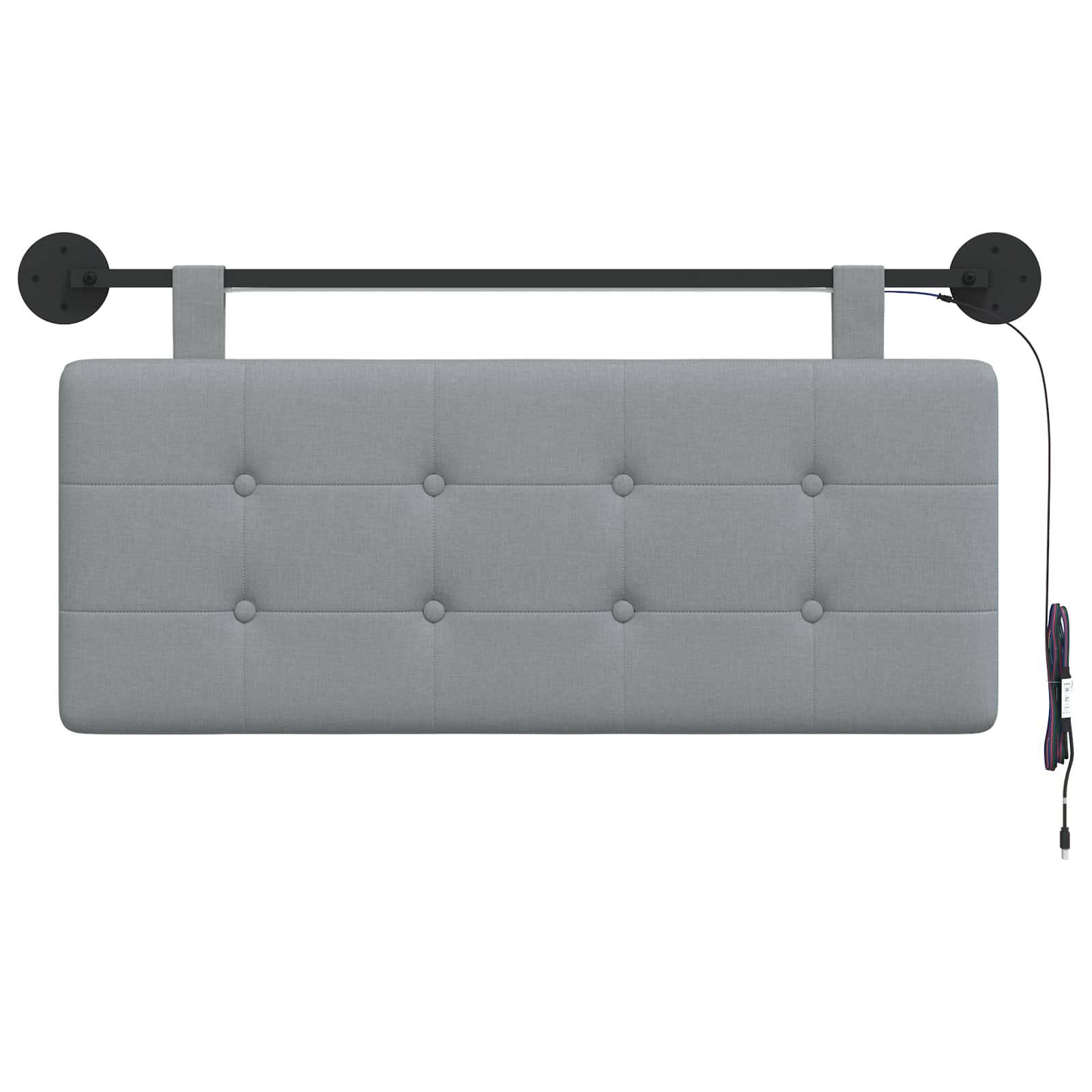 Tête de lit suspendue Avec lumière LED Gris clair Tissu - XIOS