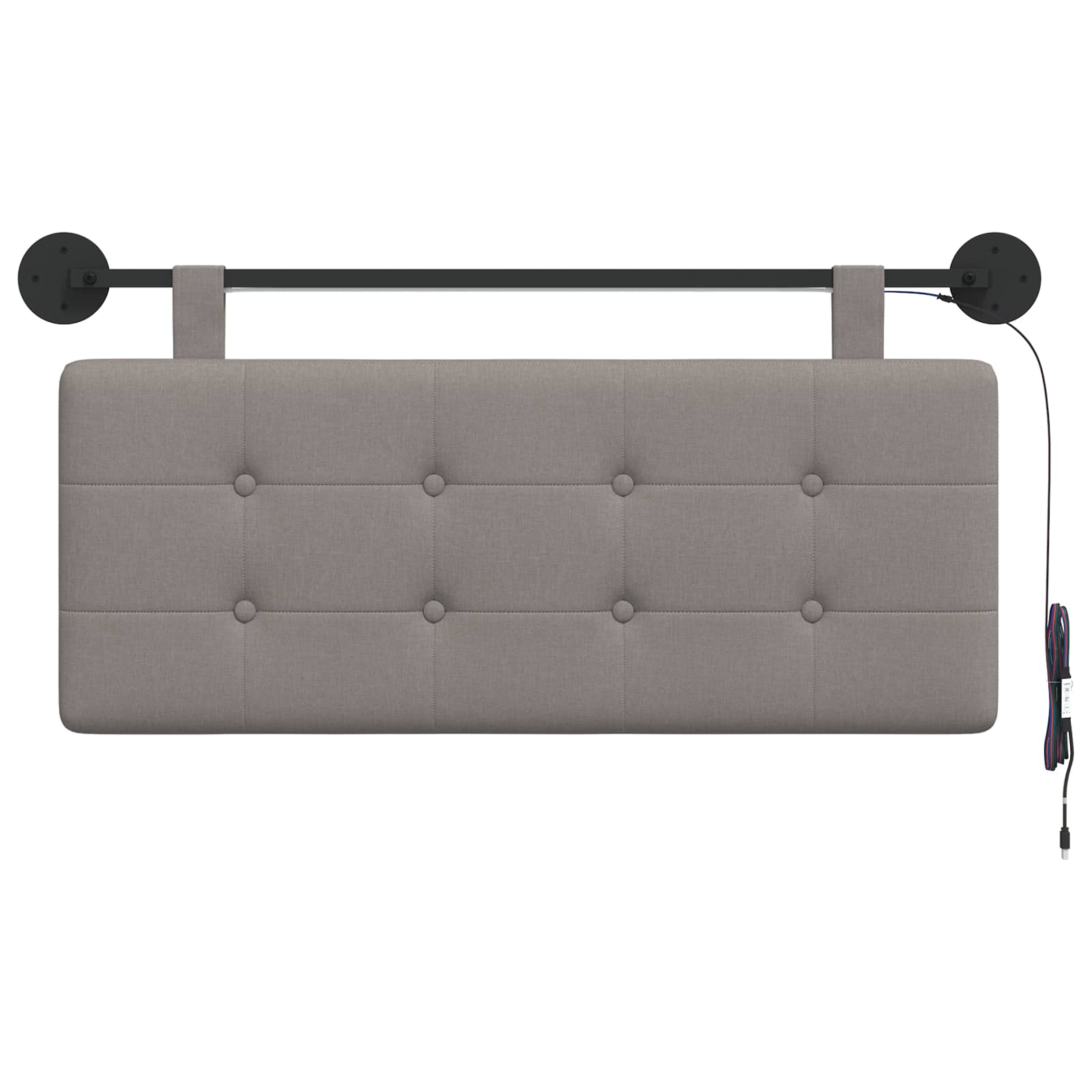Tête de lit suspendue Avec lumière LED Taupe Tissu - XIOS