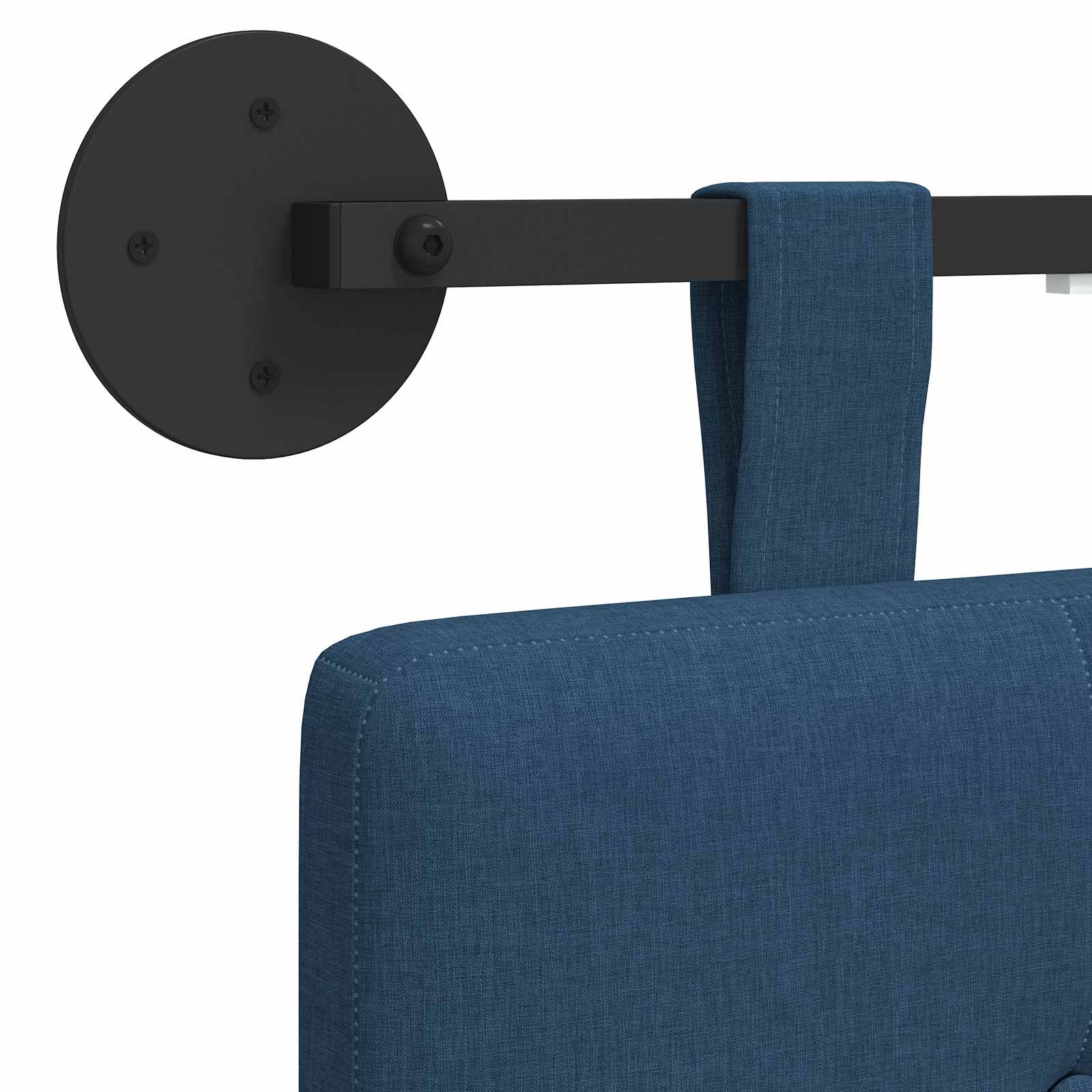 Tête de lit suspendue Avec lumière LED Bleu Tissu - XIOS