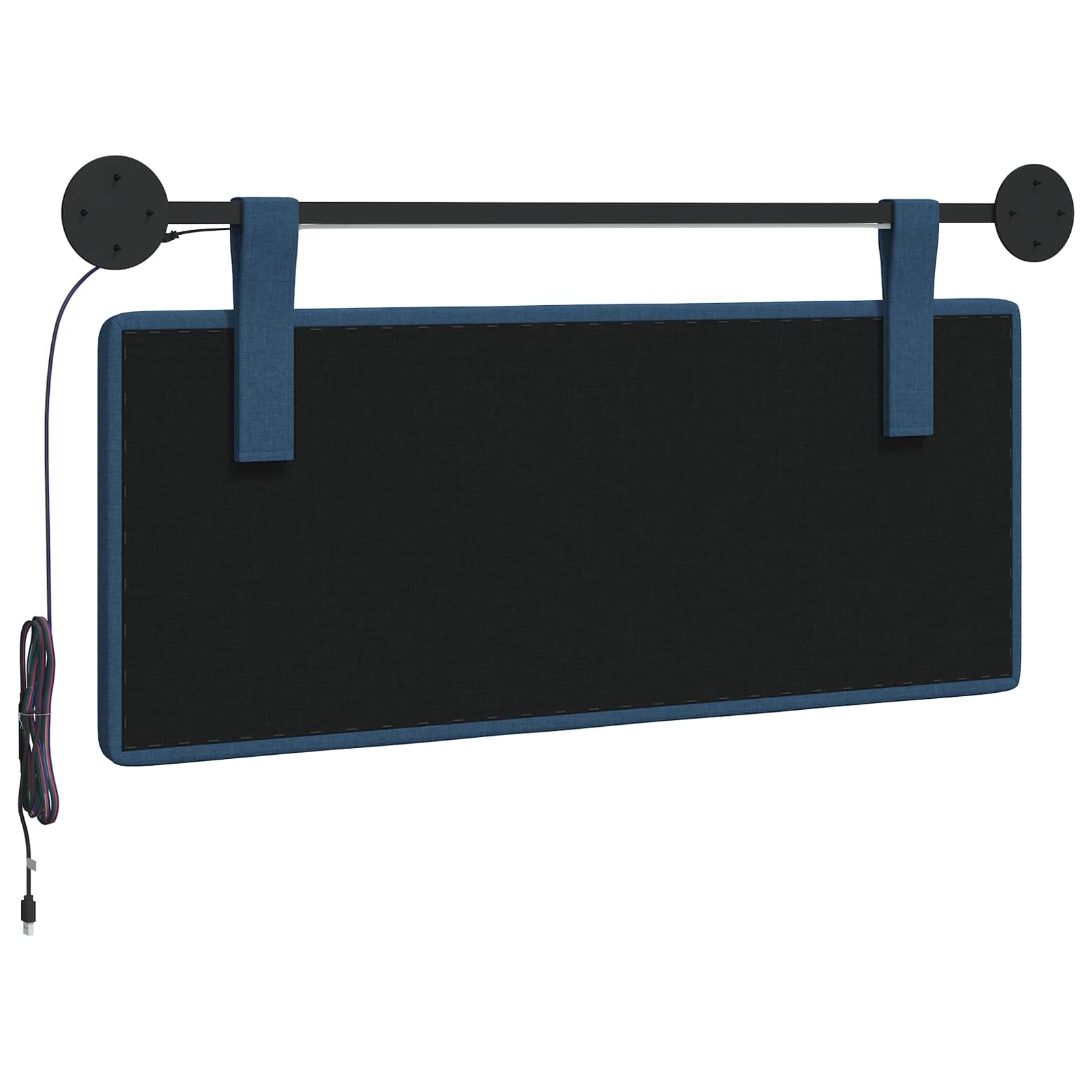 Tête de lit suspendue Avec lumière LED Bleu Tissu - XIOS