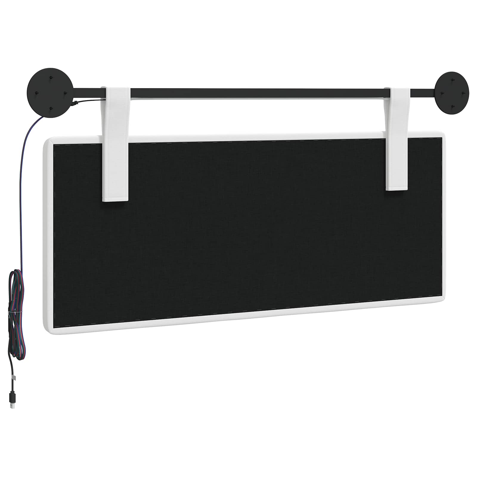 Tête de lit suspendue Avec lumière LED Blanc Tissu - XIOS