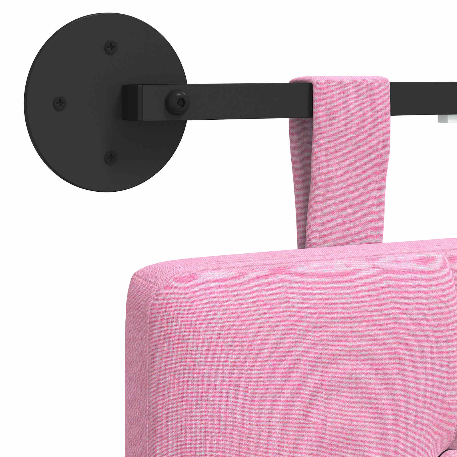 Tête de lit suspendue Avec lumière LED Rose Tissu - XIOS