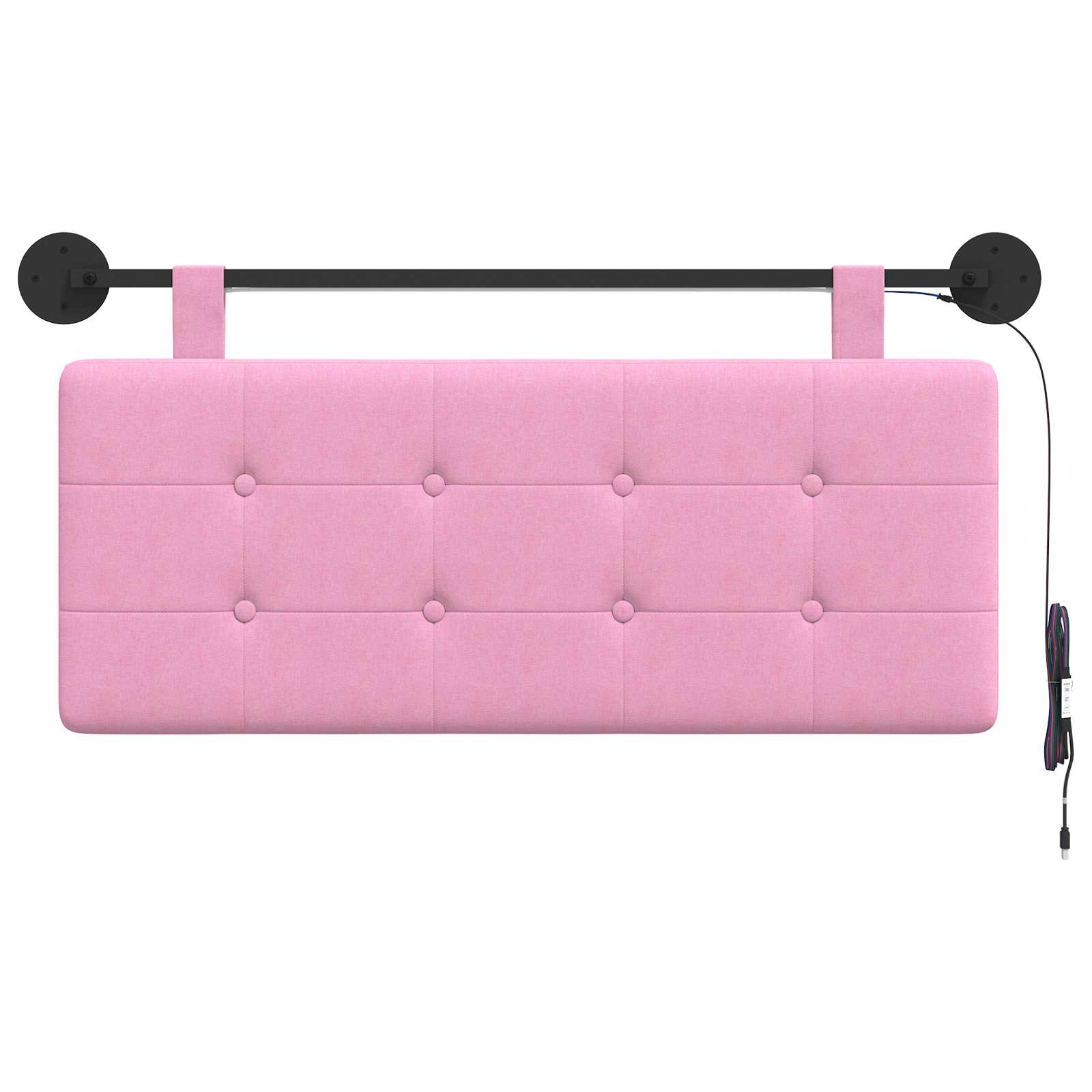 Tête de lit suspendue Avec lumière LED Rose Tissu - XIOS