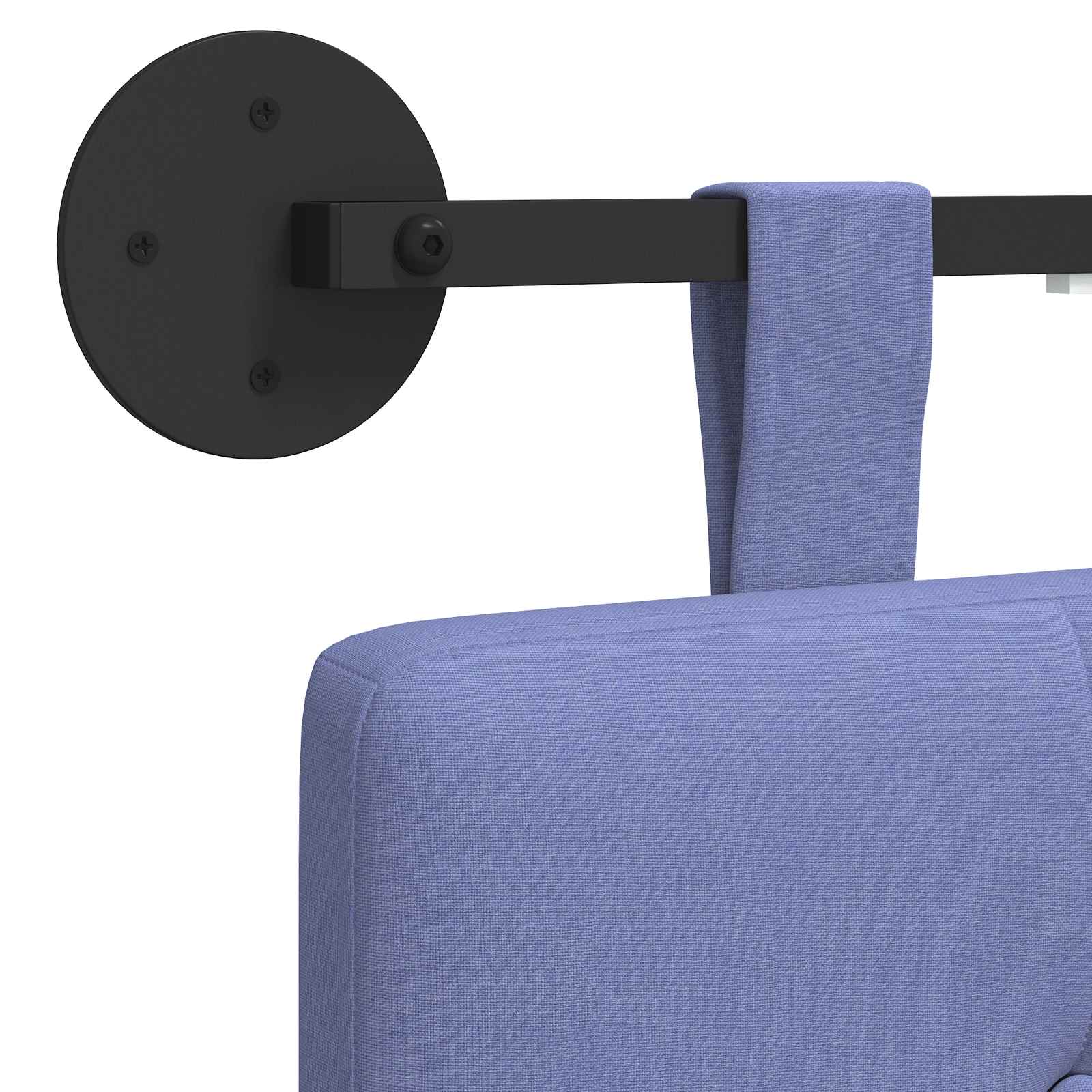 Tête de lit suspendue Avec lumière LED Bleu denim Tissu - XIOS