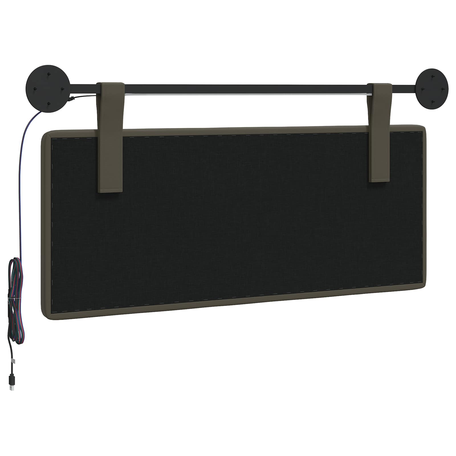 Tête de lit suspendue Avec lumière LED Gris Simili cuir - XIOS
