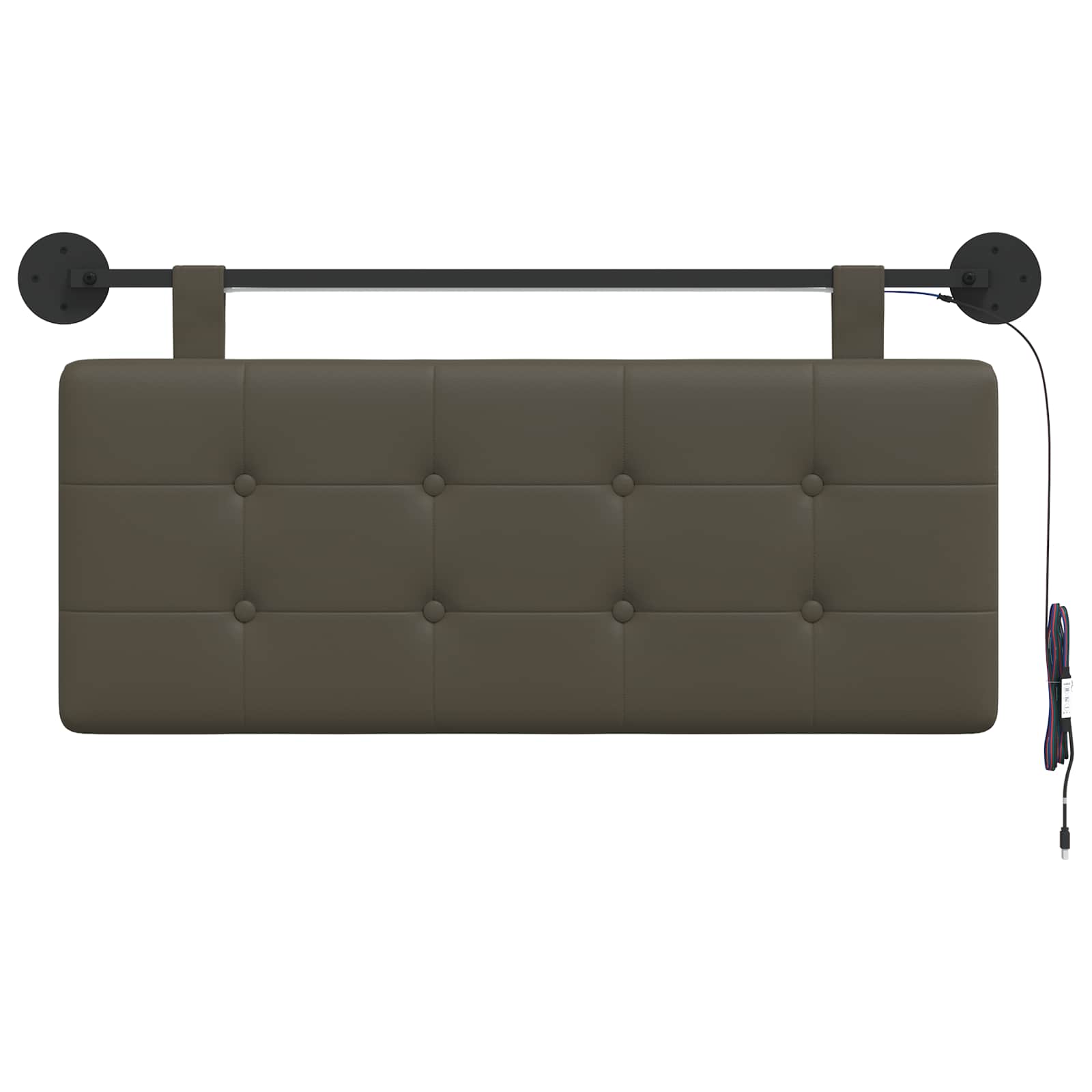 Tête de lit suspendue Avec lumière LED Gris Simili cuir - XIOS