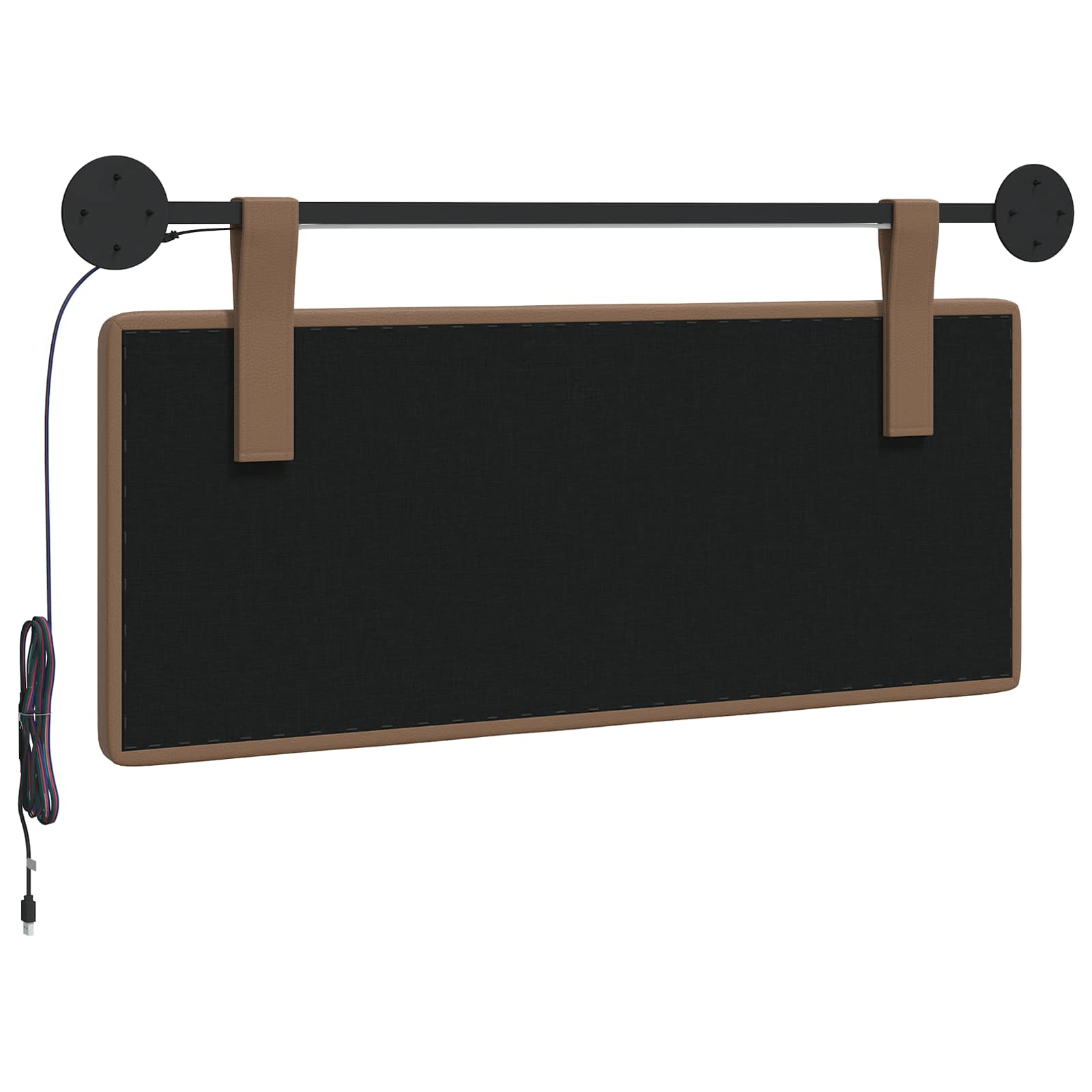 Tête de lit suspendue Avec lumière LED Cappuccino Simili cuir - XIOS