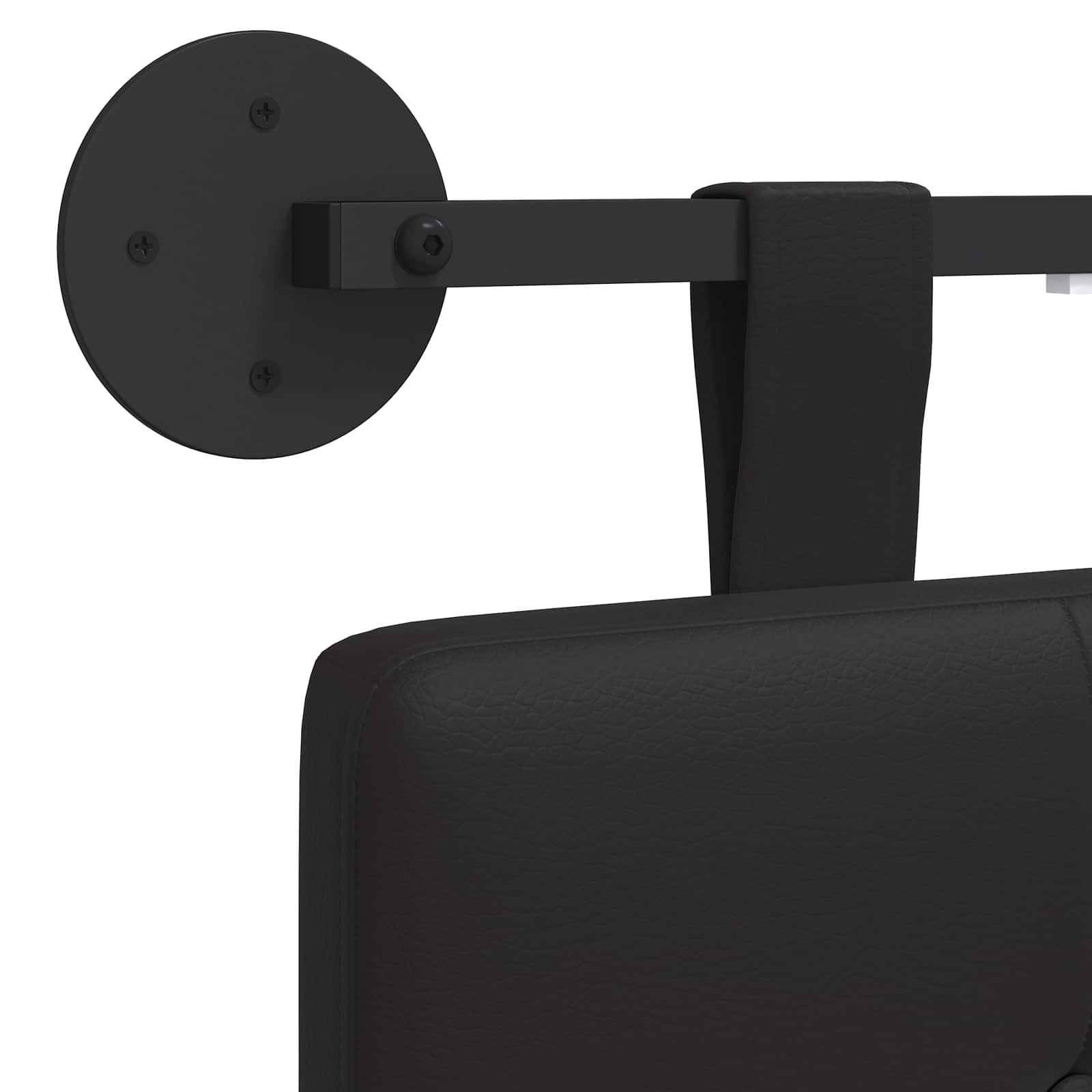 Tête de lit suspendue Avec lumière LED Noir Simili cuir - XIOS