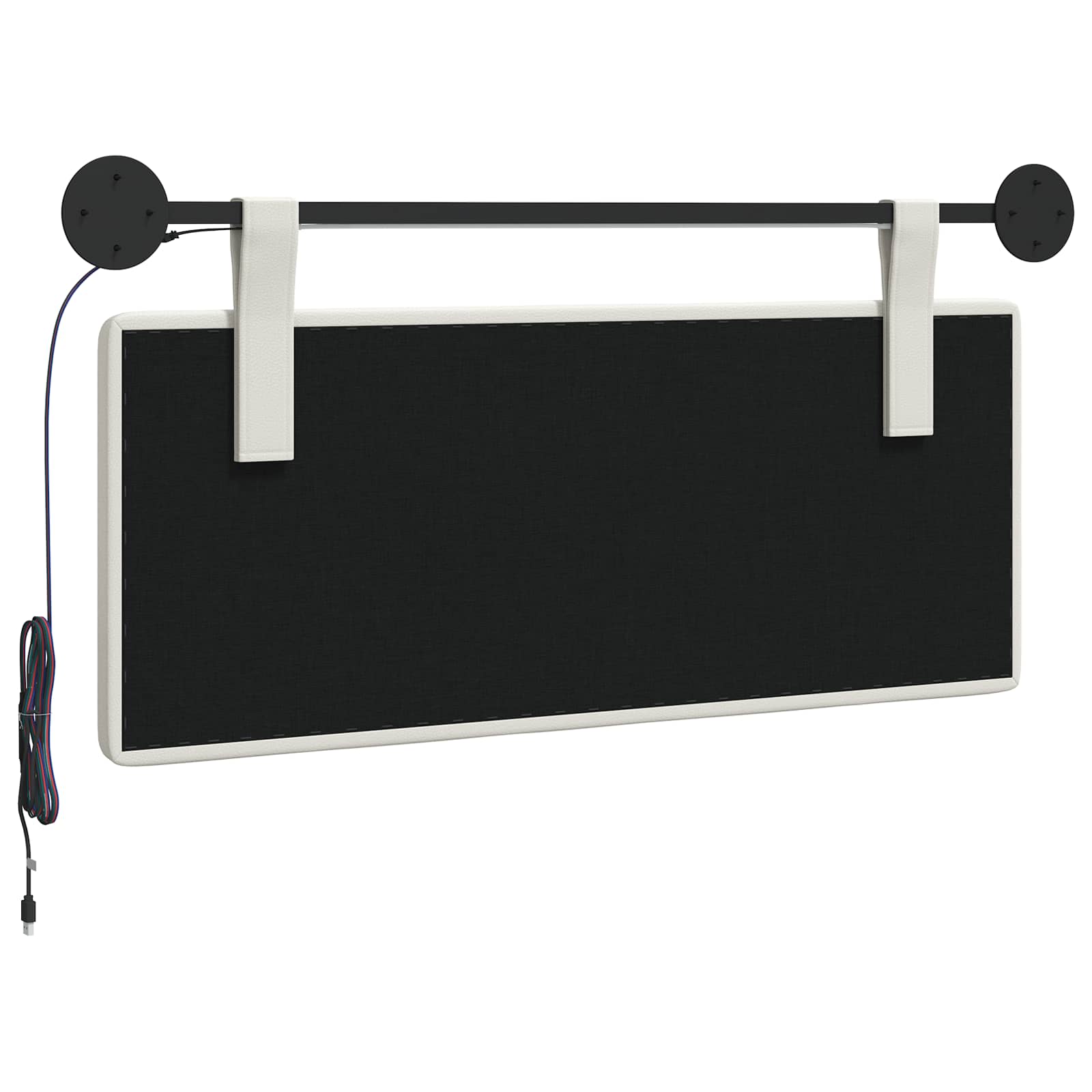 Tête de lit suspendue Avec lumière LED Blanc Simili cuir - XIOS
