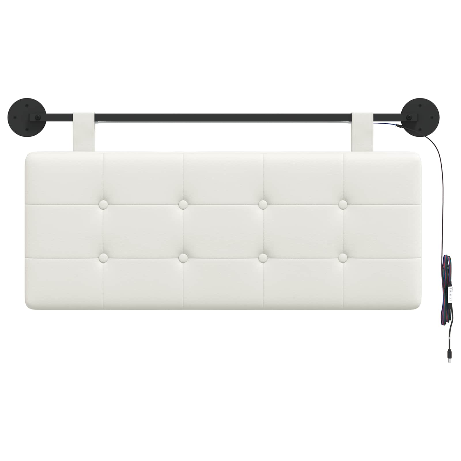 Tête de lit suspendue Avec lumière LED Blanc Simili cuir - XIOS