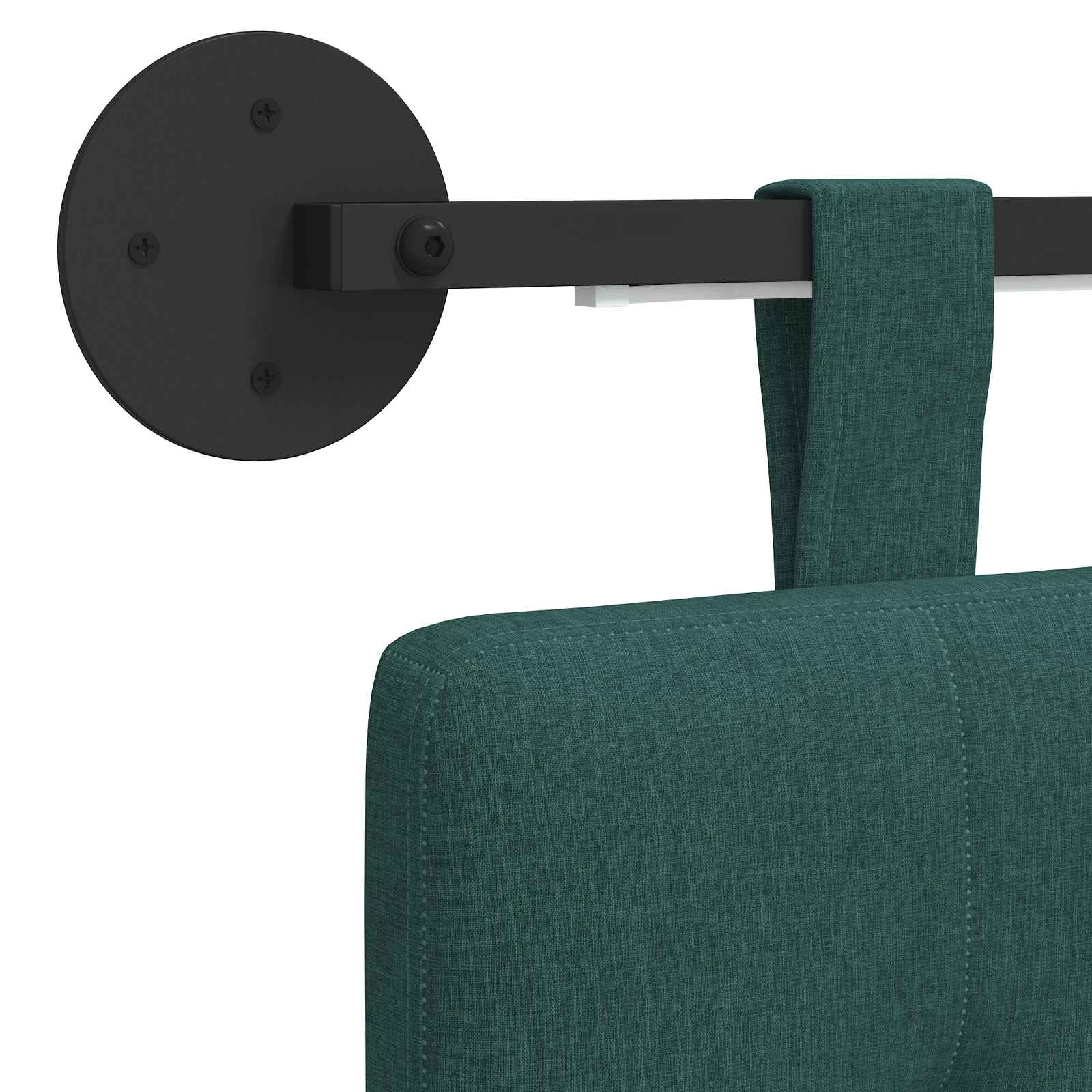 Tête de lit suspendue Avec lumière LED Vert foncé Tissu - XIOS