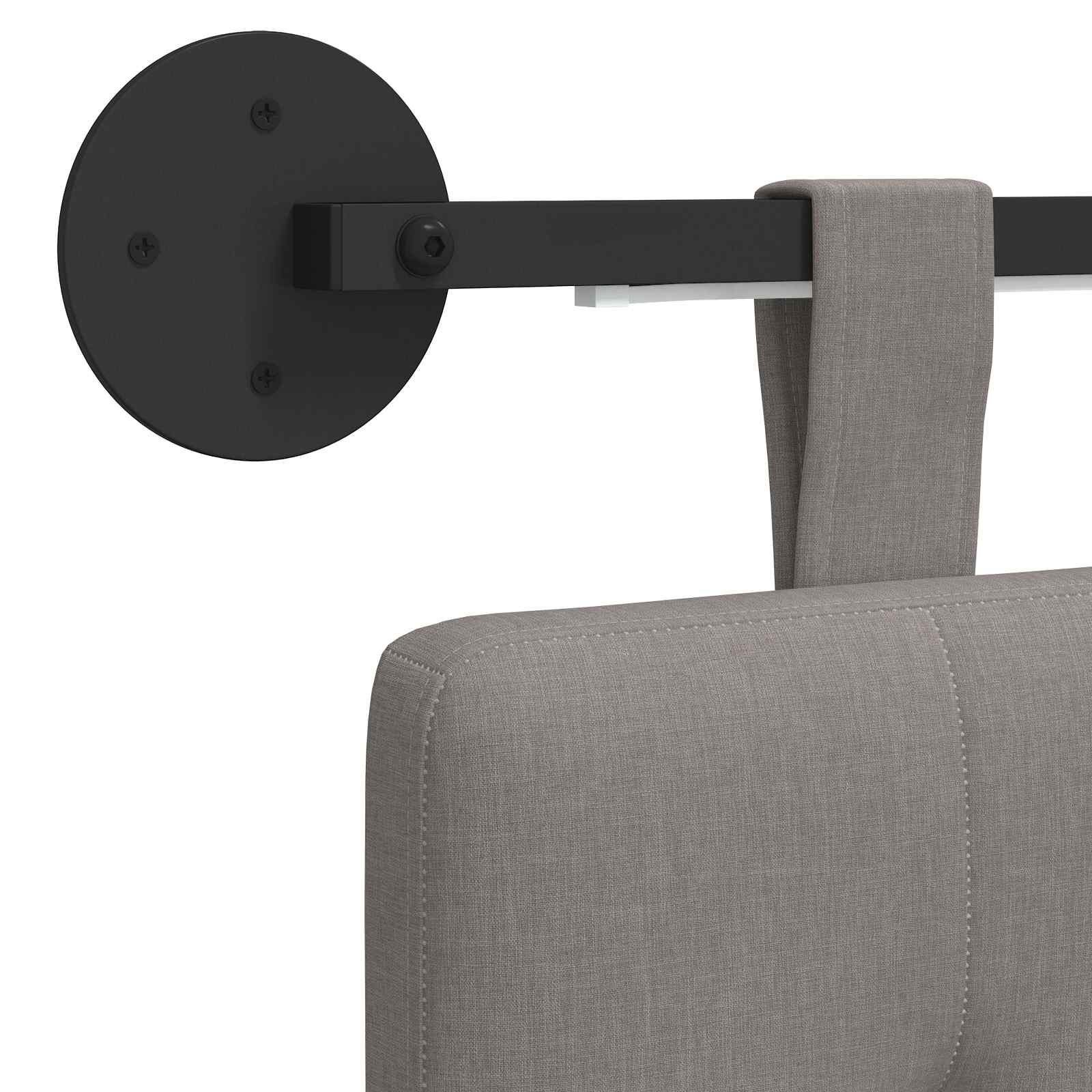 Tête de lit suspendue Avec lumière LED Taupe Tissu - XIOS