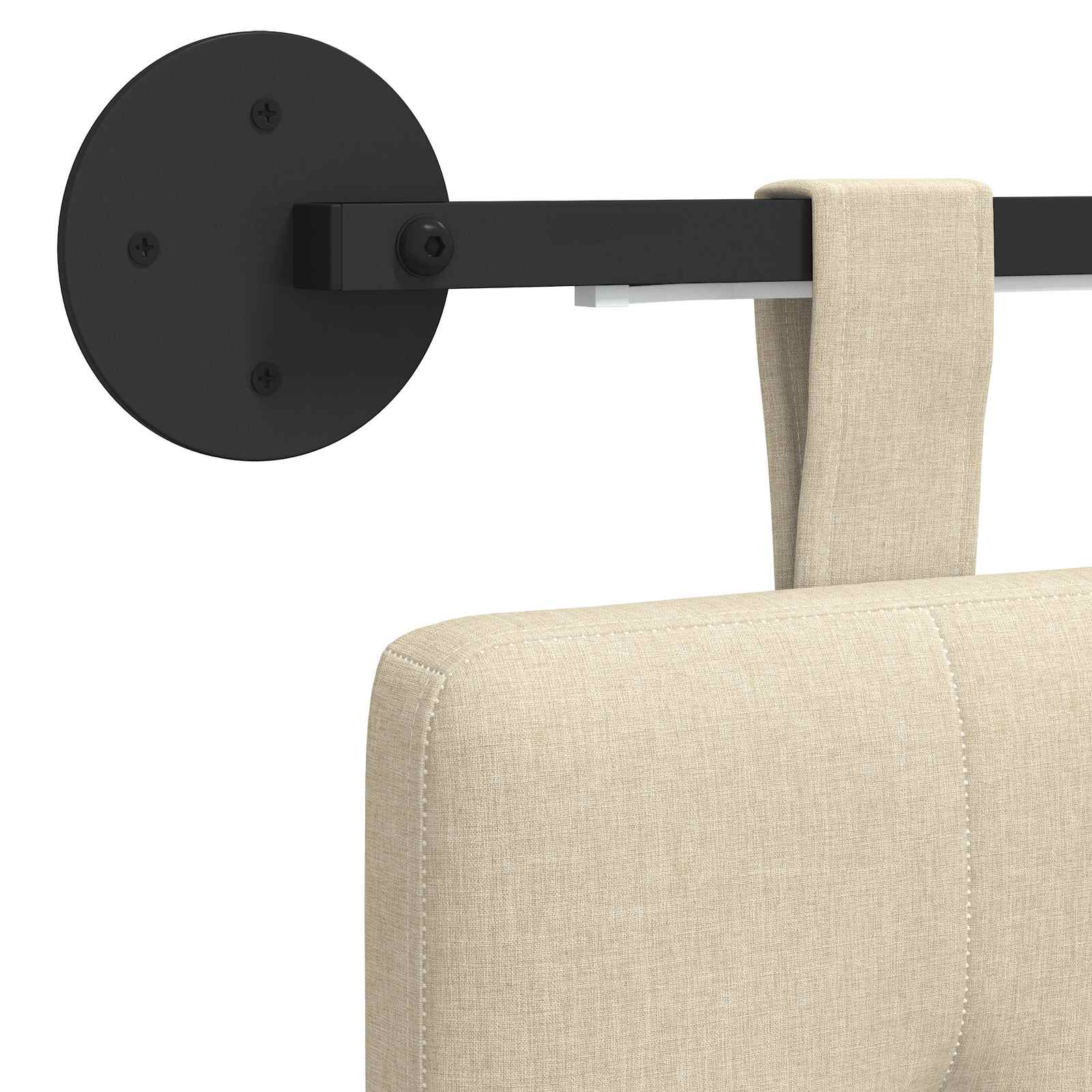 Tête de lit suspendue Avec lumière LED Crème Tissu - XIOS
