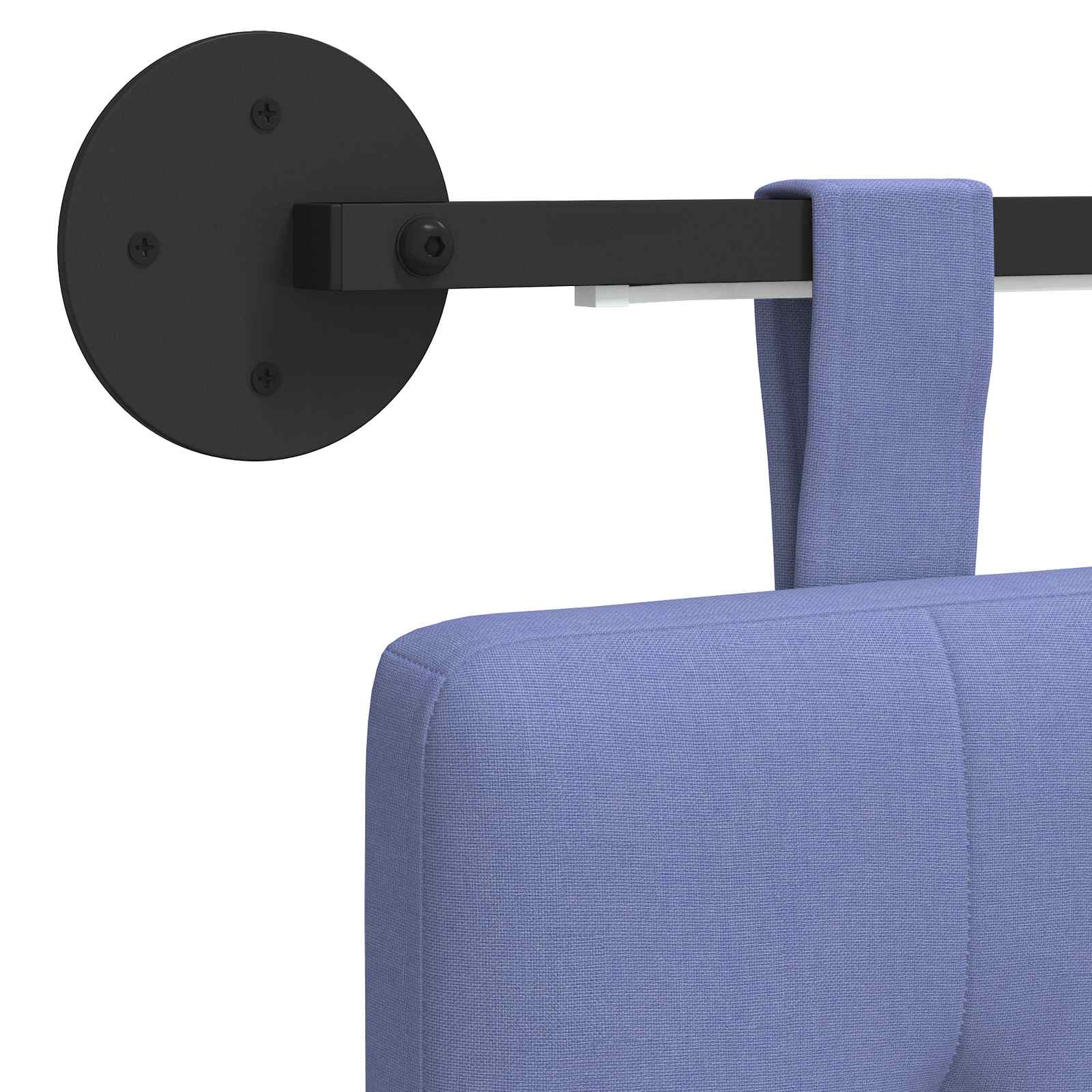 Tête de lit suspendue Avec lumière LED Bleu denim Tissu - XIOS