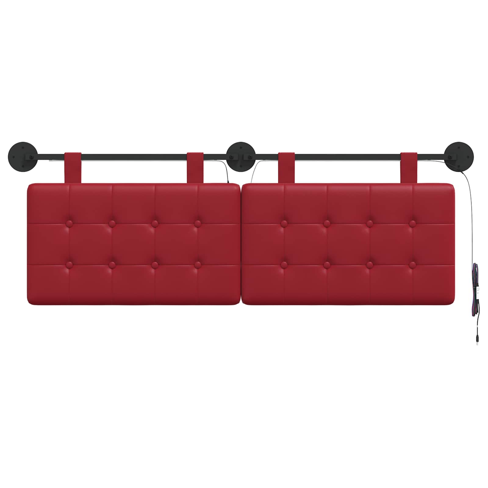 Tête de lit suspendue Avec lumière LED Bordeaux Simili cuir - XIOS