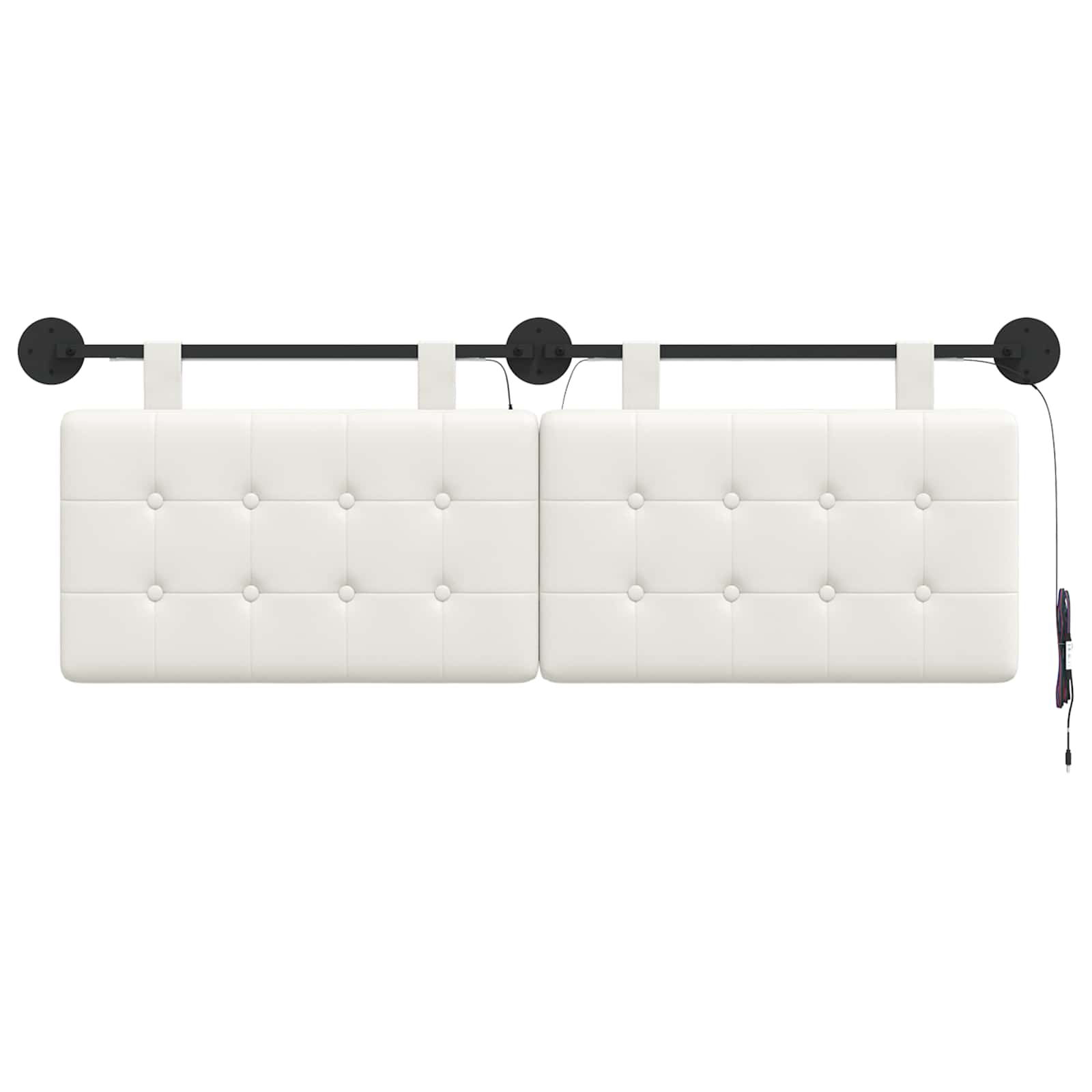 Tête de lit suspendue Avec lumière LED Blanc Simili cuir - XIOS