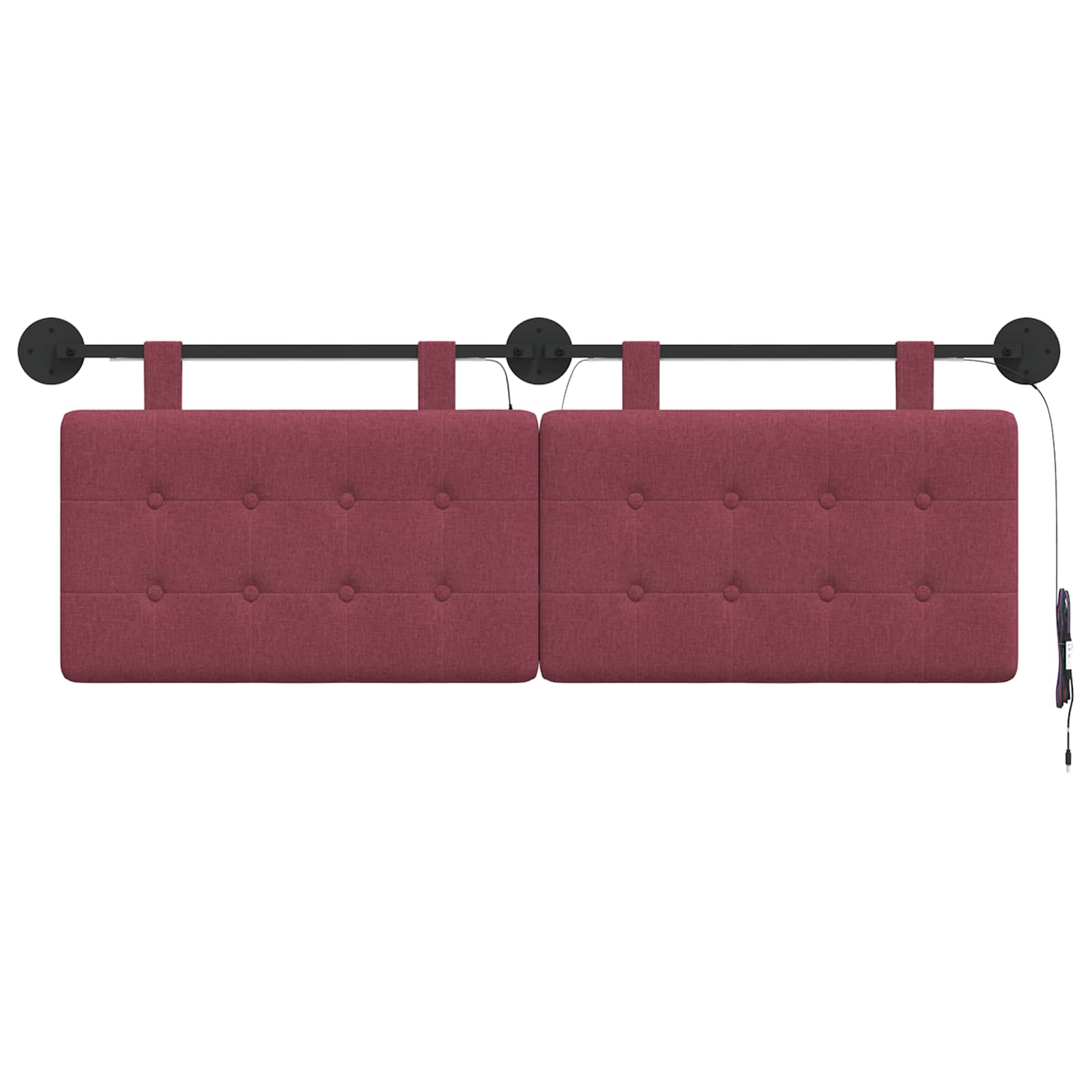 Tête de lit suspendue Avec lumière LED Bordeaux Tissu - XIOS