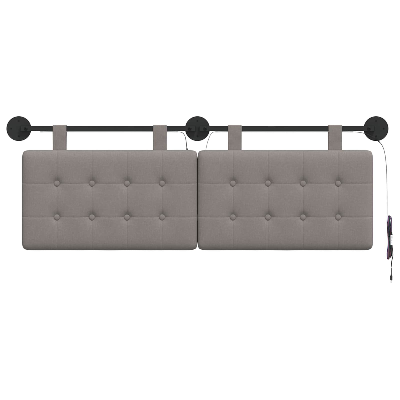 Tête de lit suspendue Avec lumière LED Taupe Tissu - XIOS