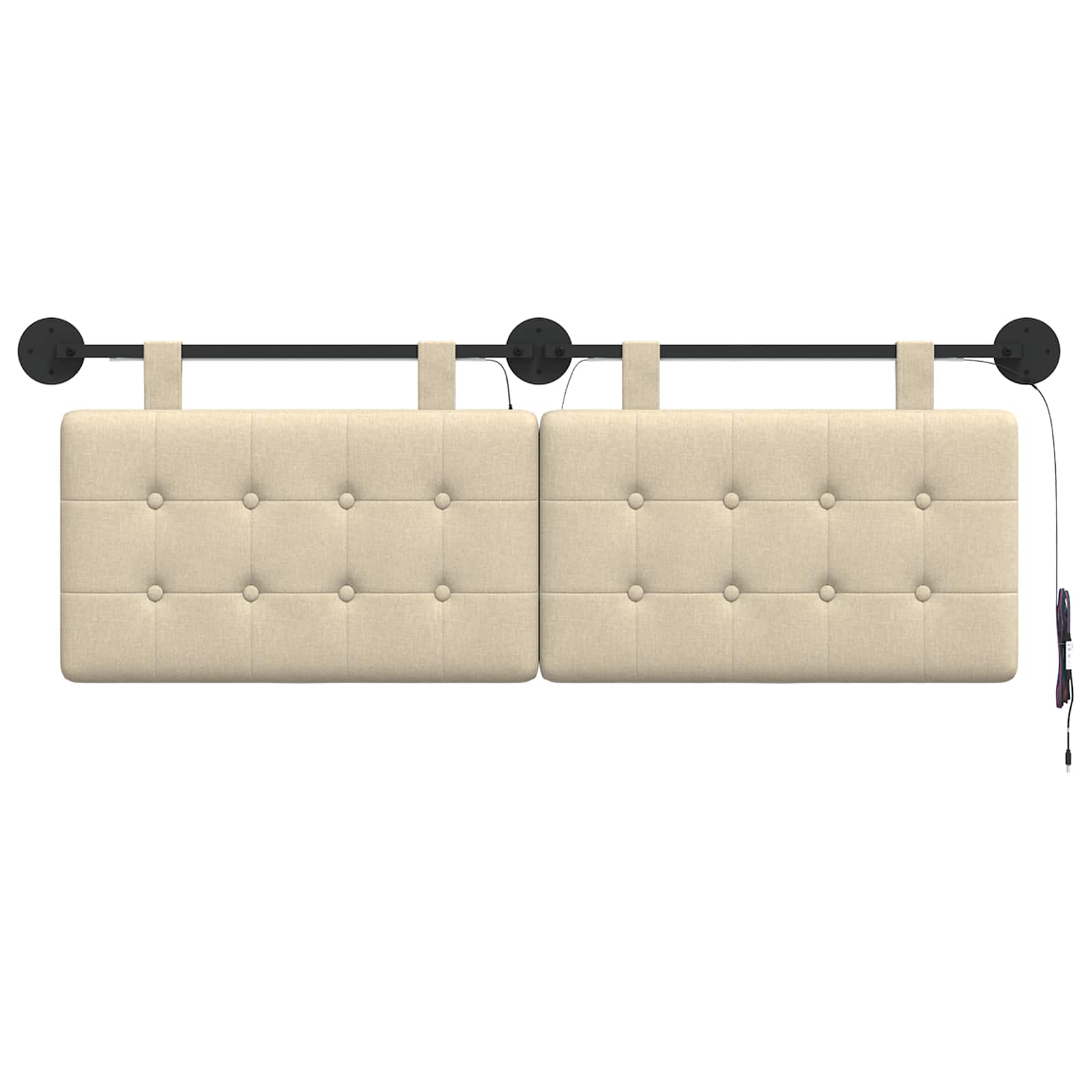 Tête de lit suspendue Avec lumière LED Crème Tissu - XIOS