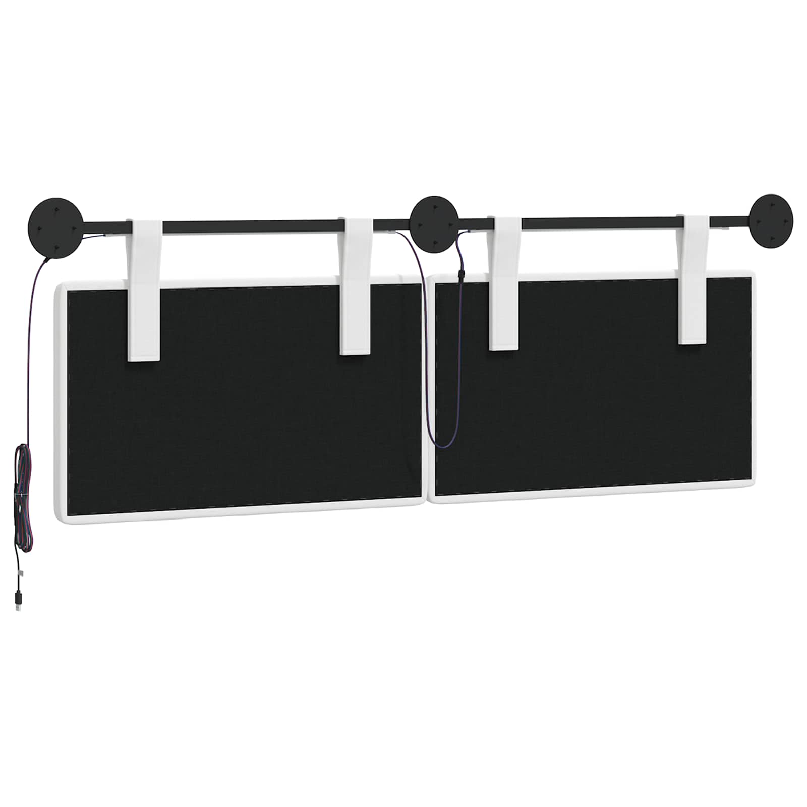 Tête de lit suspendue Avec lumière LED Blanc Tissu - XIOS