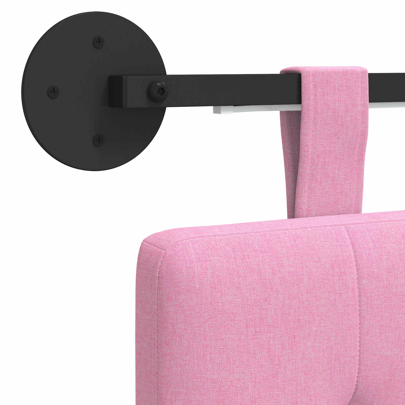 Tête de lit suspendue Avec lumière LED Rose Tissu - XIOS