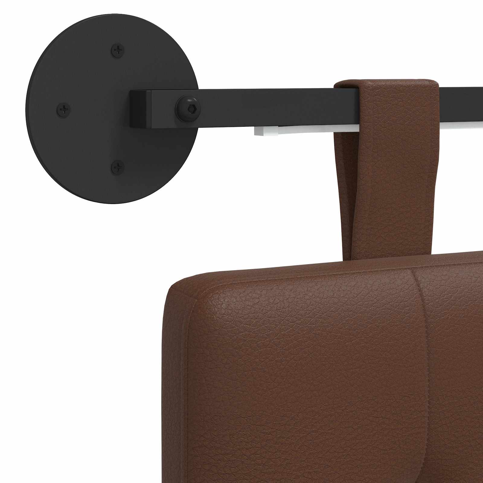 Tête de lit suspendue Avec lumière LED Marron Simili cuir - XIOS