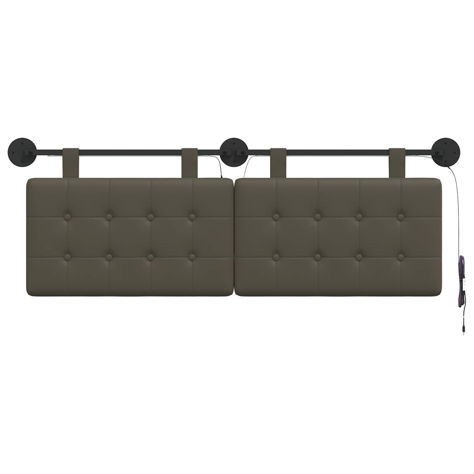 Tête de lit suspendue Avec lumière LED Gris Simili cuir - XIOS
