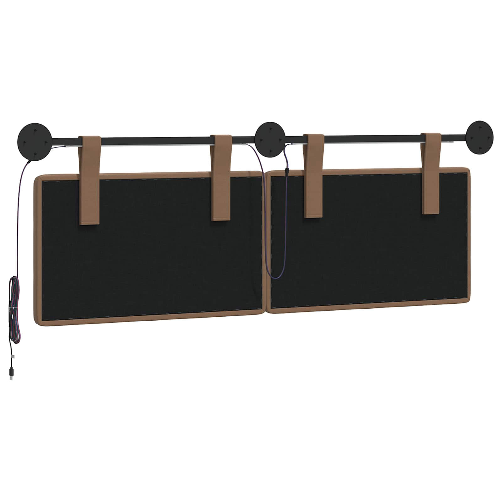 Tête de lit suspendue Avec lumière LED Cappuccino Simili cuir - XIOS
