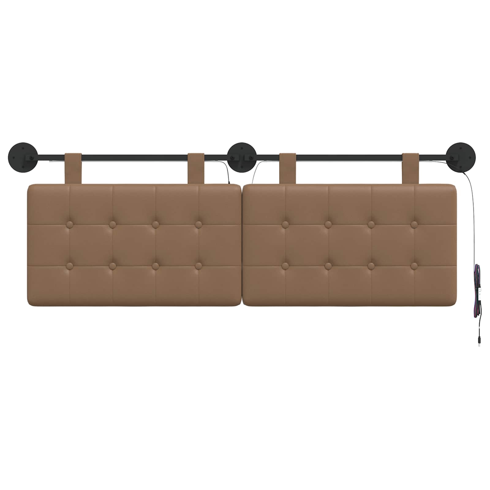 Tête de lit suspendue Avec lumière LED Cappuccino Simili cuir - XIOS