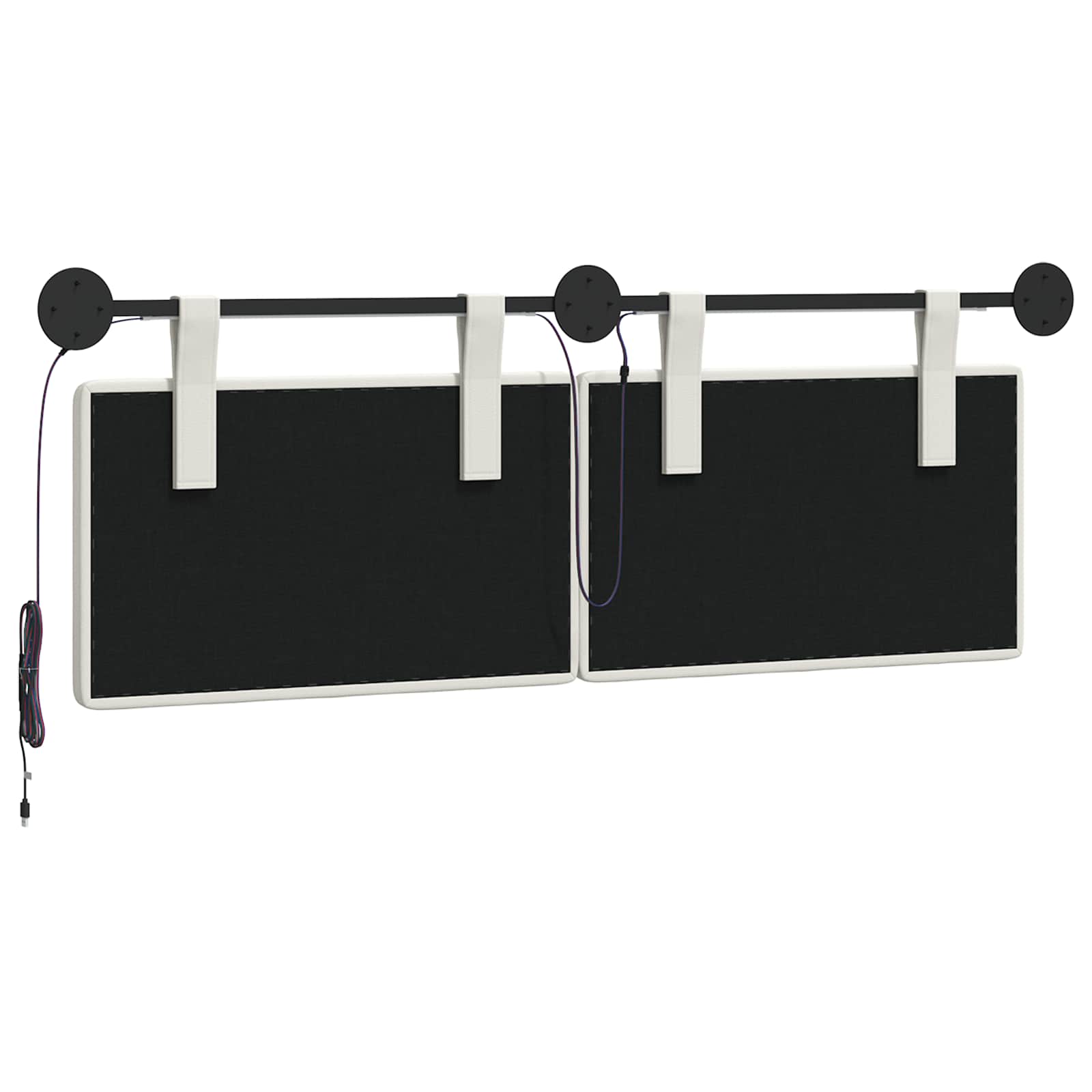 Tête de lit suspendue Avec lumière LED Blanc Simili cuir - XIOS