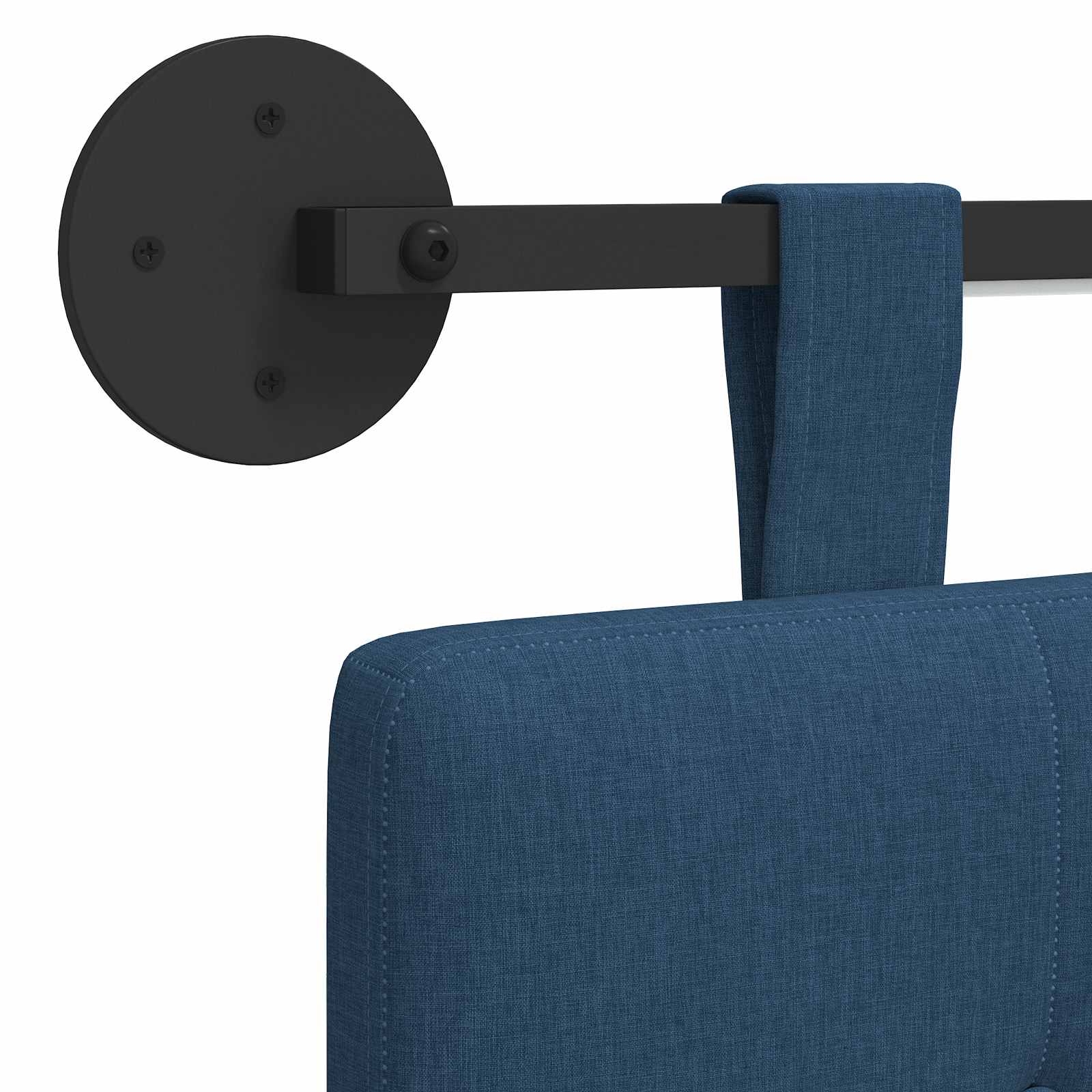 Tête de lit suspendue Avec lumière LED Bleu Tissu - XIOS