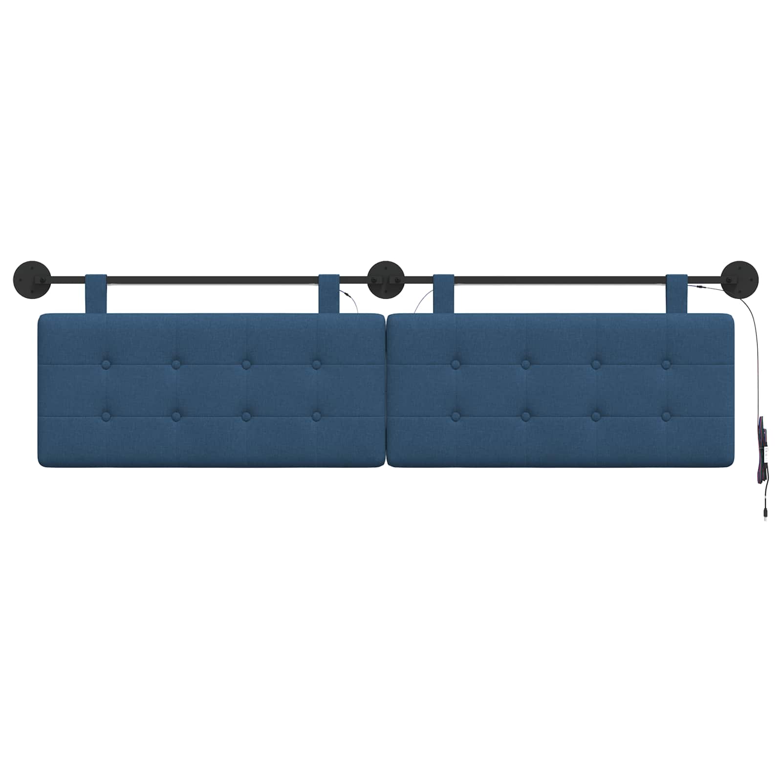 Tête de lit suspendue Avec lumière LED Bleu Tissu - XIOS