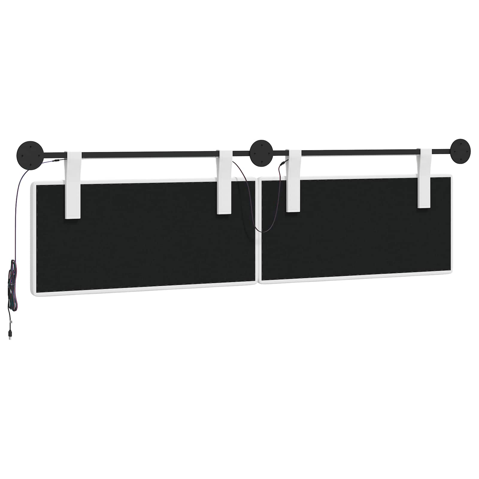 Tête de lit suspendue Avec lumière LED Blanc Tissu - XIOS