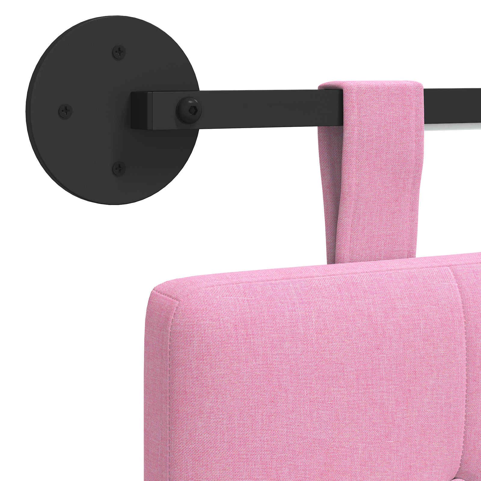 Tête de lit suspendue Avec lumière LED Rose Tissu - XIOS