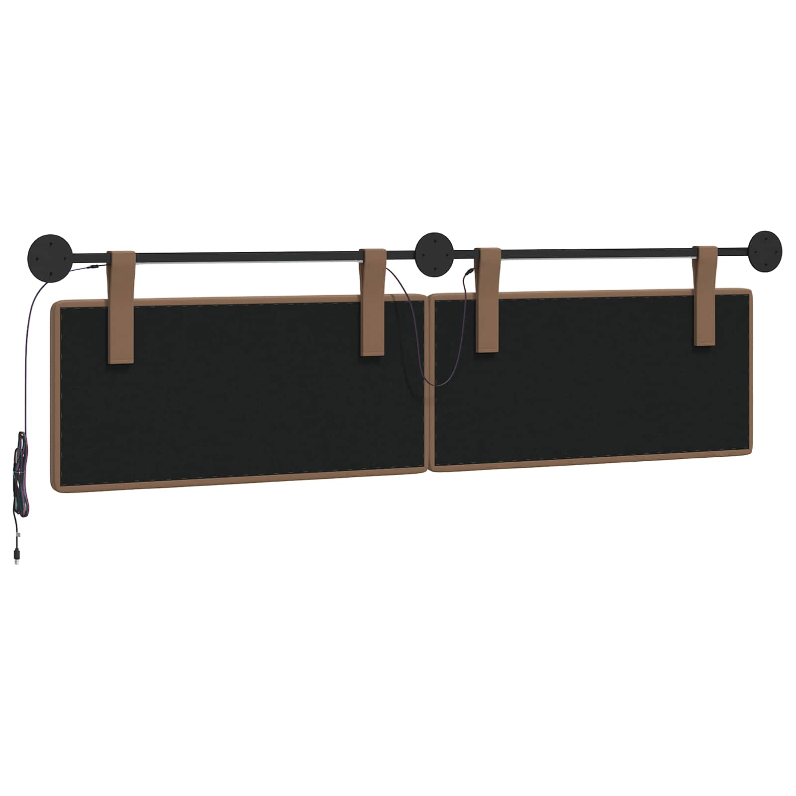 Tête de lit suspendue Avec lumière LED Cappuccino Simili cuir - XIOS