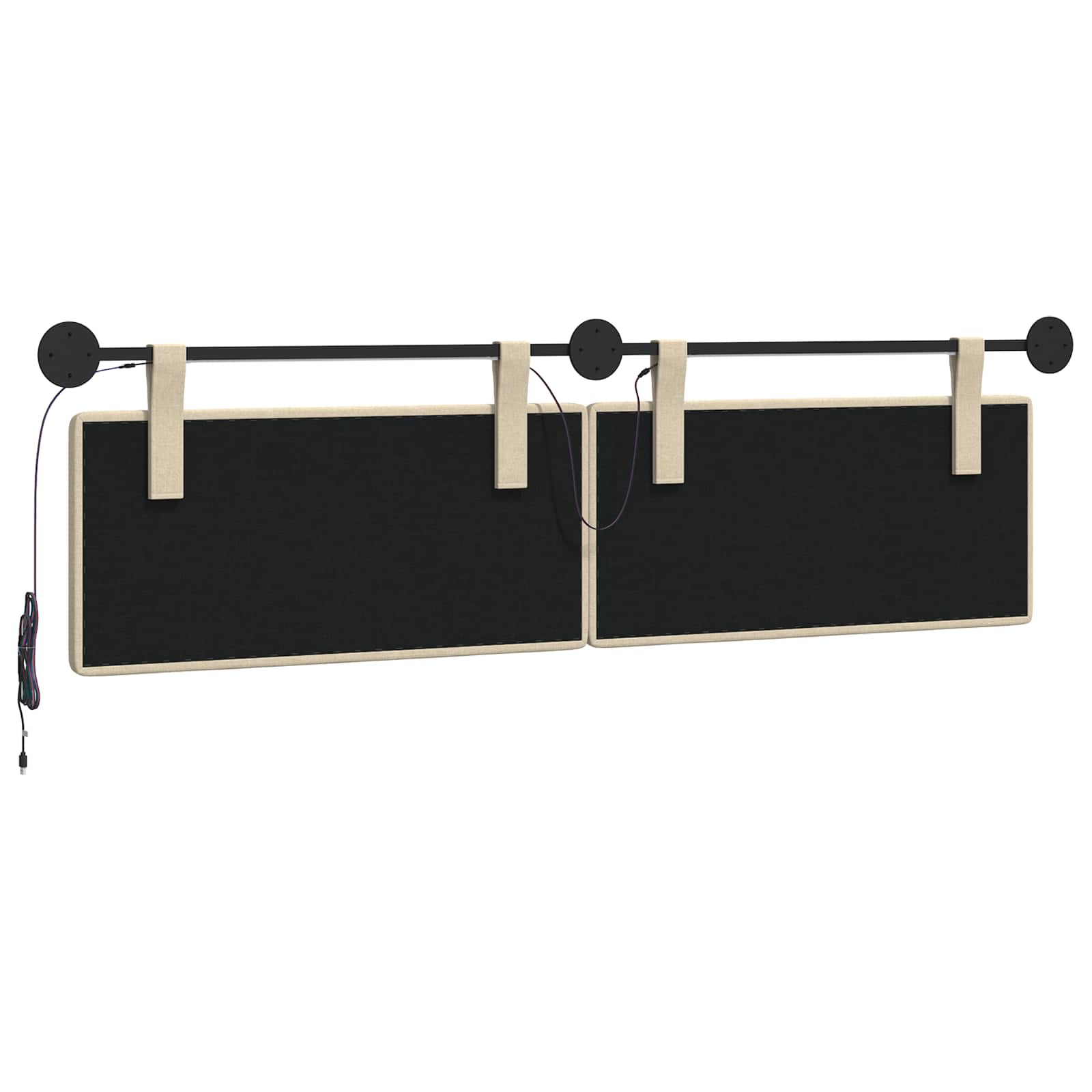 Tête de lit suspendue Avec lumière LED Crème Tissu - XIOS