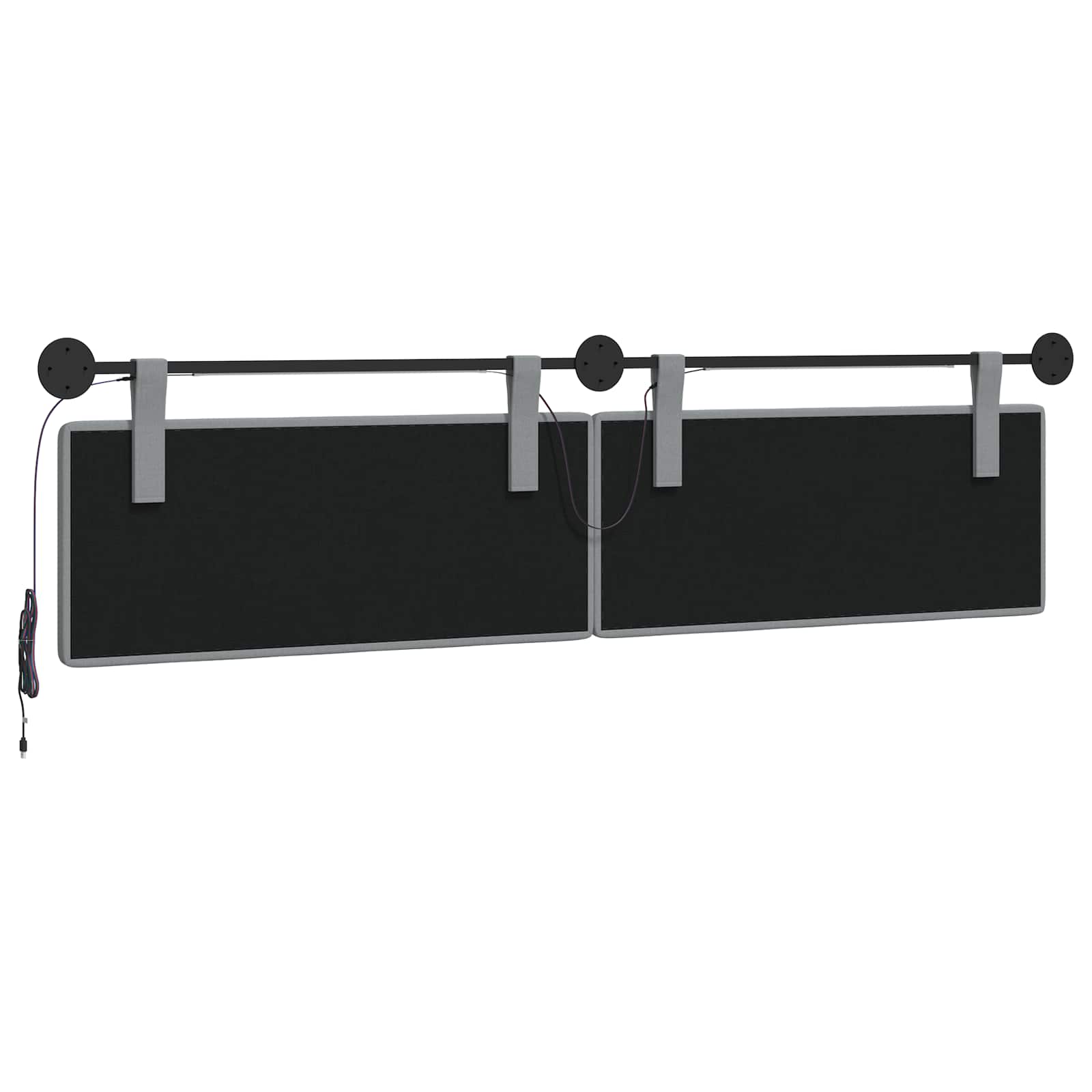 Tête de lit suspendue Avec lumière LED Gris clair Tissu - XIOS