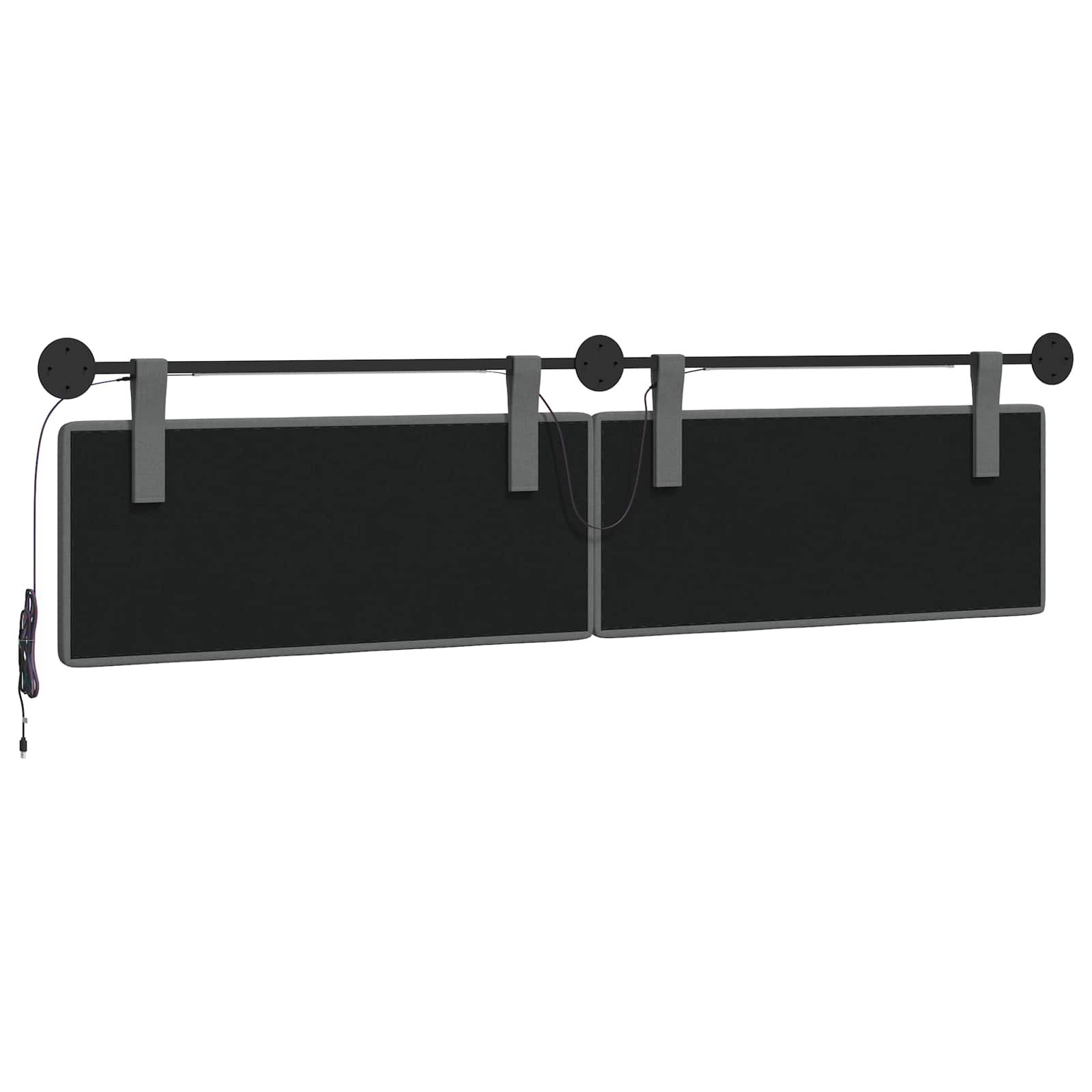 Tête de lit suspendue Avec lumière LED Gris foncé Tissu - XIOS