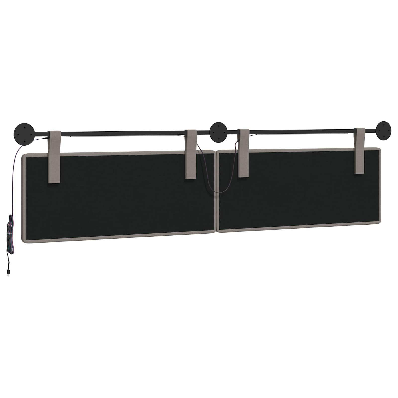 Tête de lit suspendue Avec lumière LED Taupe Tissu - XIOS