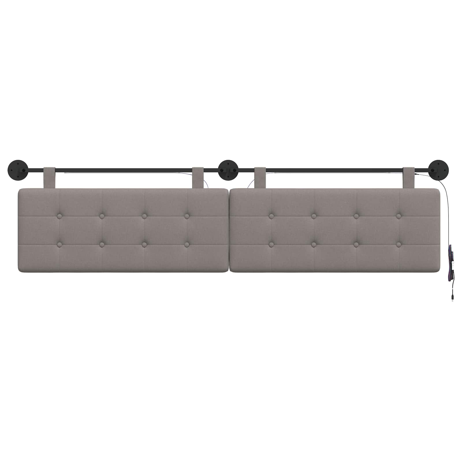 Tête de lit suspendue Avec lumière LED Taupe Tissu - XIOS
