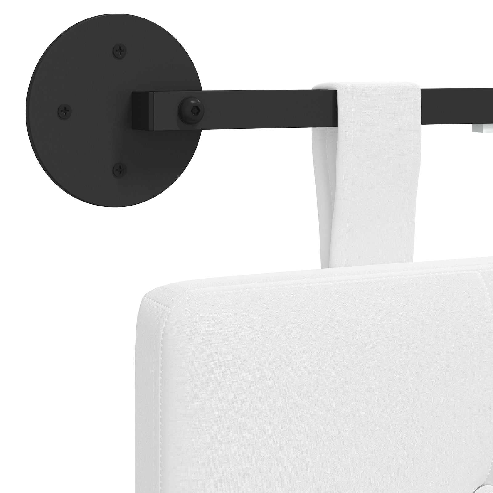 Tête de lit suspendue Avec lumière LED Blanc Tissu - XIOS