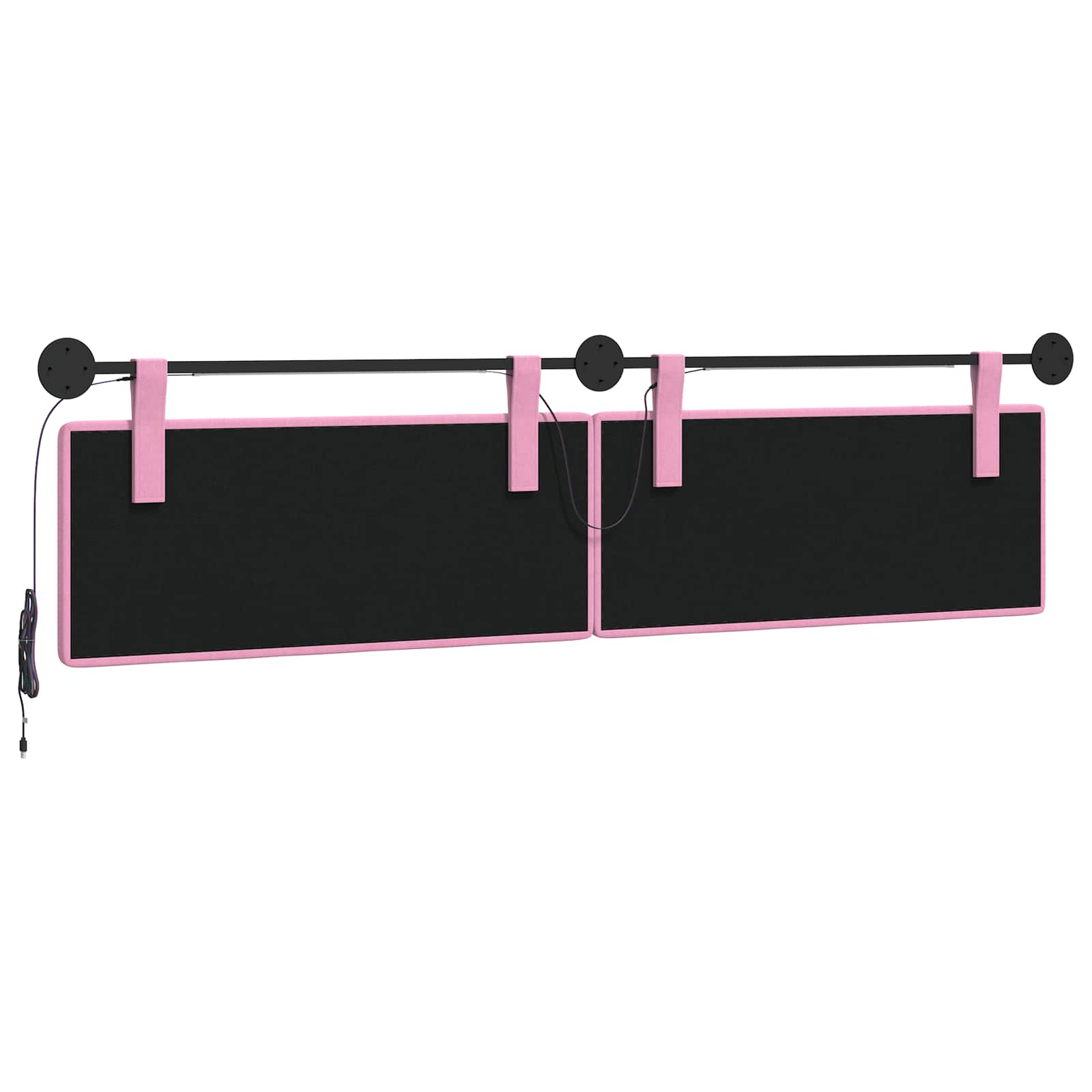 Tête de lit suspendue Avec lumière LED Rose Tissu - XIOS