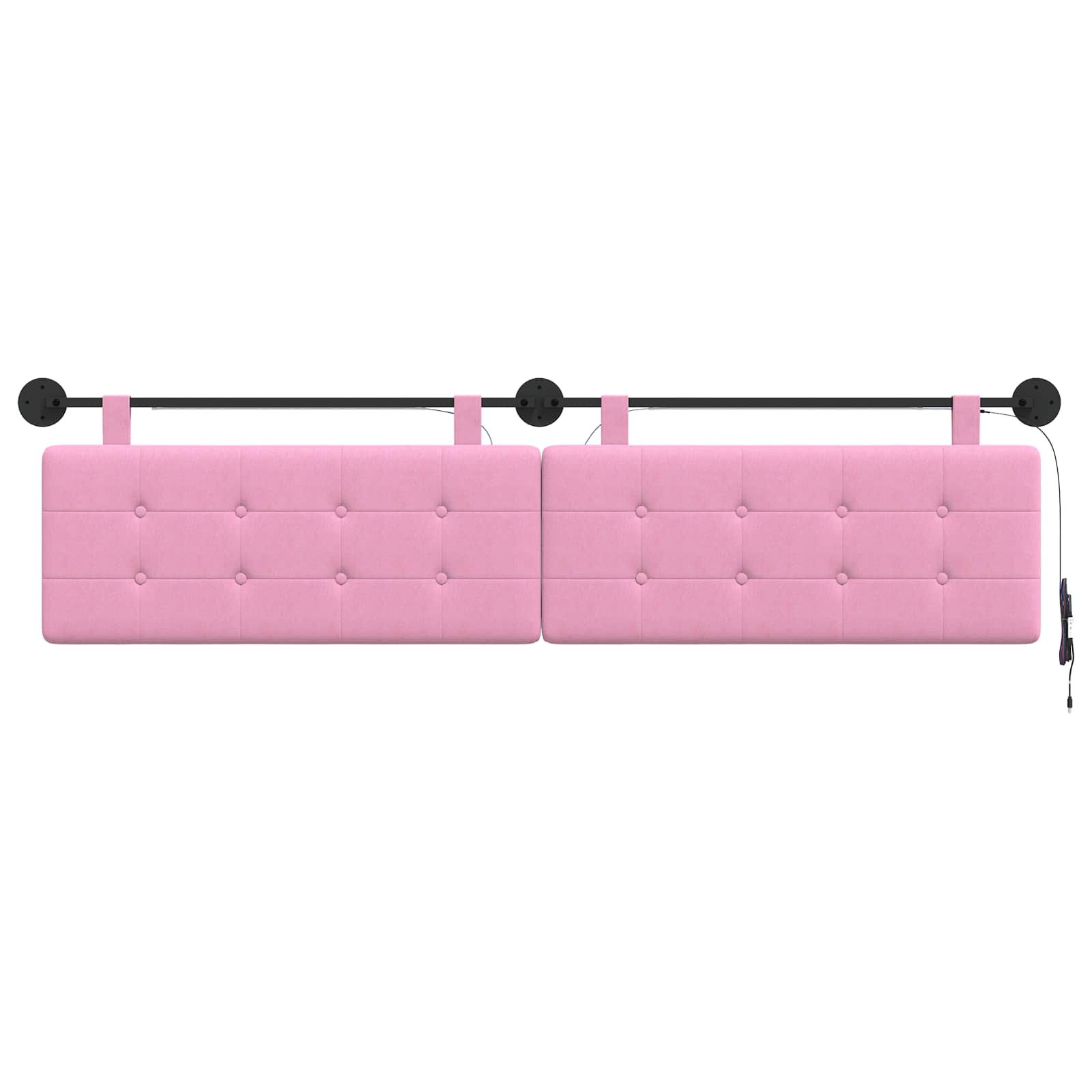 Tête de lit suspendue Avec lumière LED Rose Tissu - XIOS