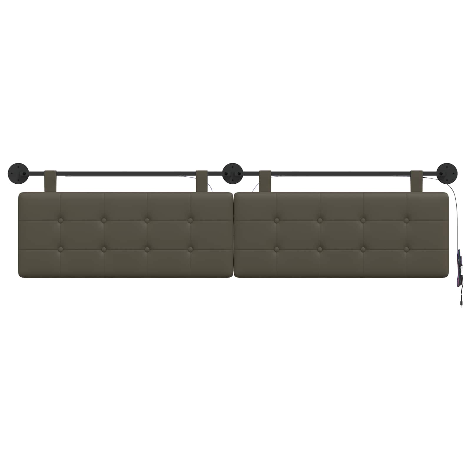 Tête de lit suspendue Avec lumière LED Gris Simili cuir - XIOS