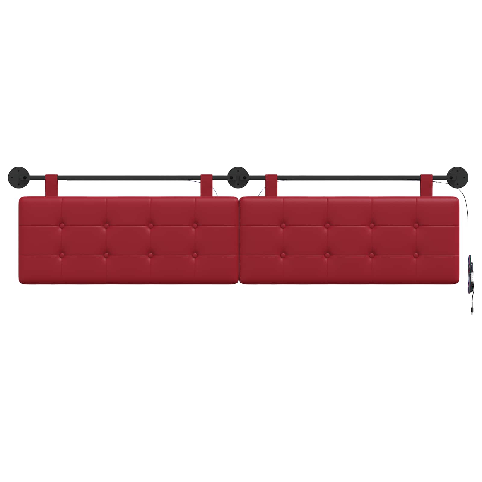 Tête de lit suspendue Avec lumière LED Bordeaux Simili cuir - XIOS